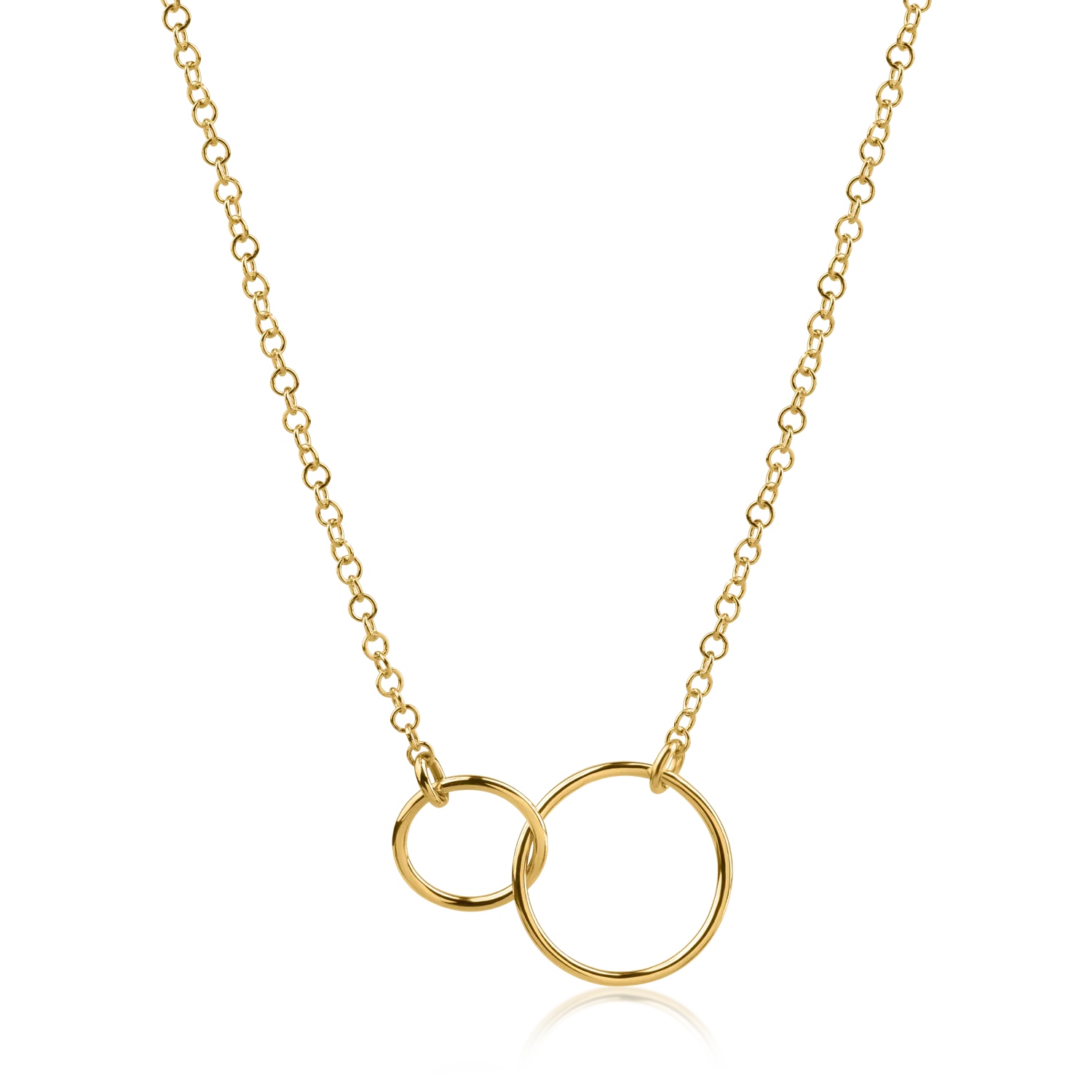 Yellow gold circles pendant necklace