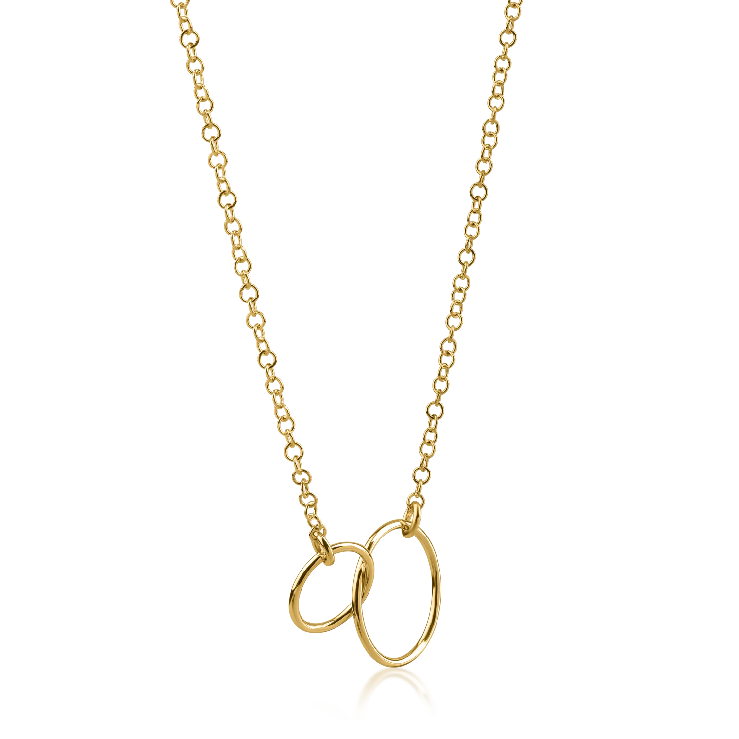 Yellow gold circles pendant necklace