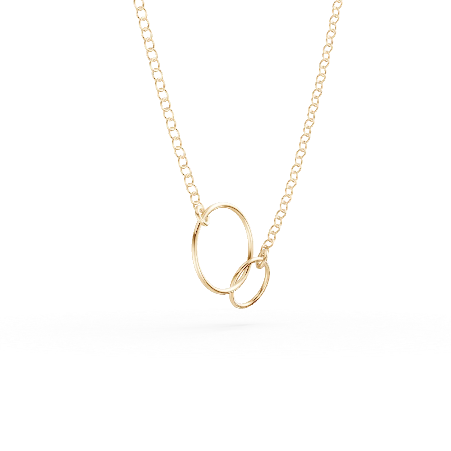 Yellow gold circles pendant necklace