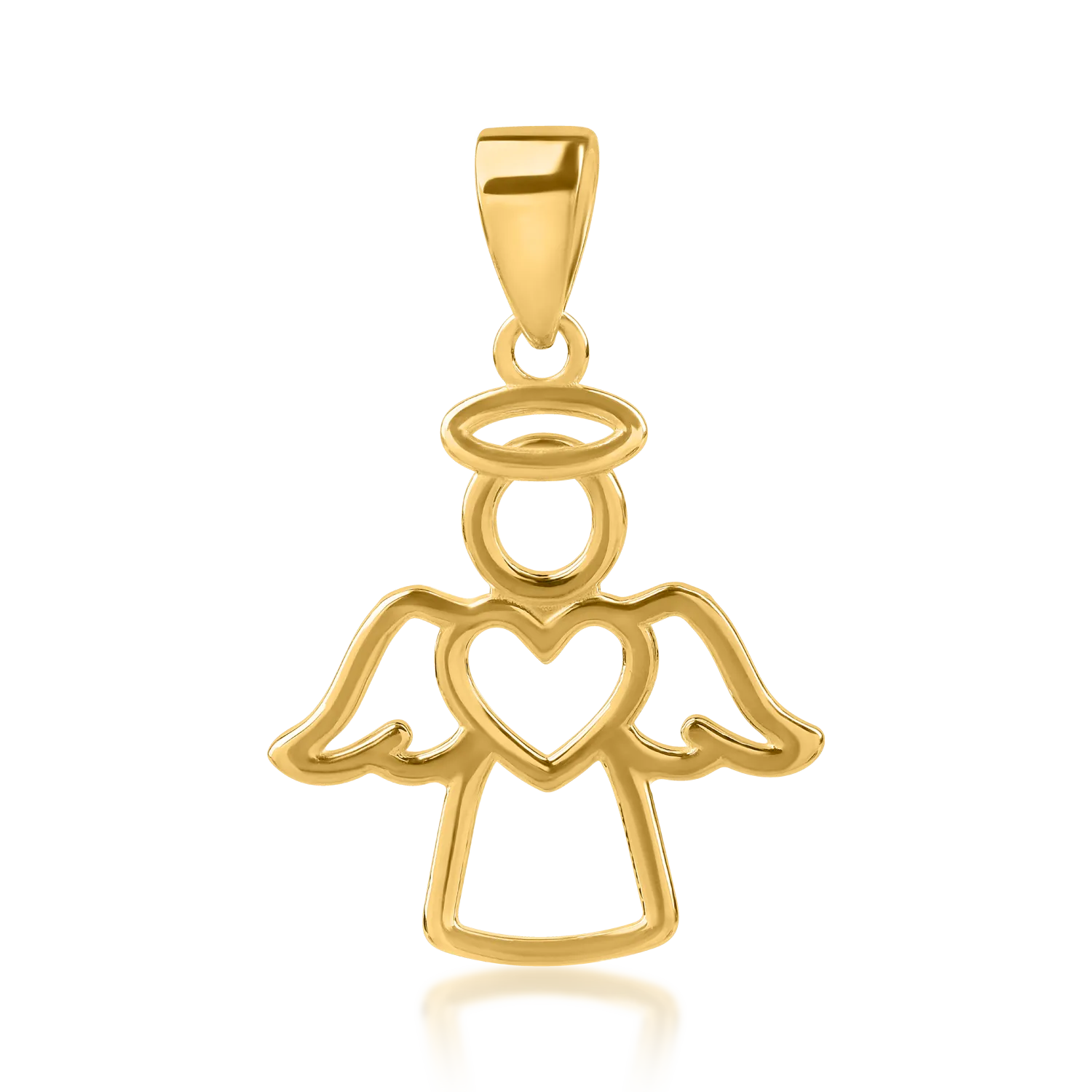 Yellow gold angel pendant