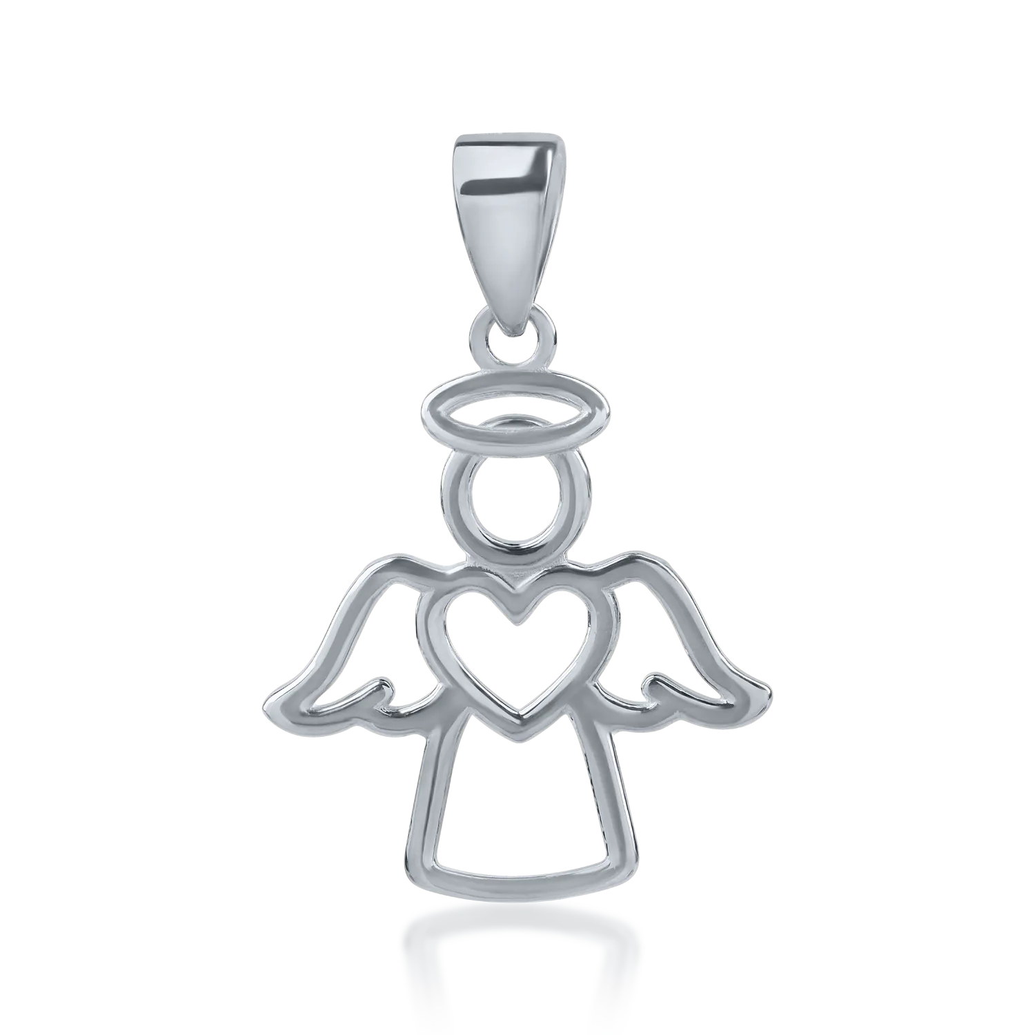 White gold angel pendant