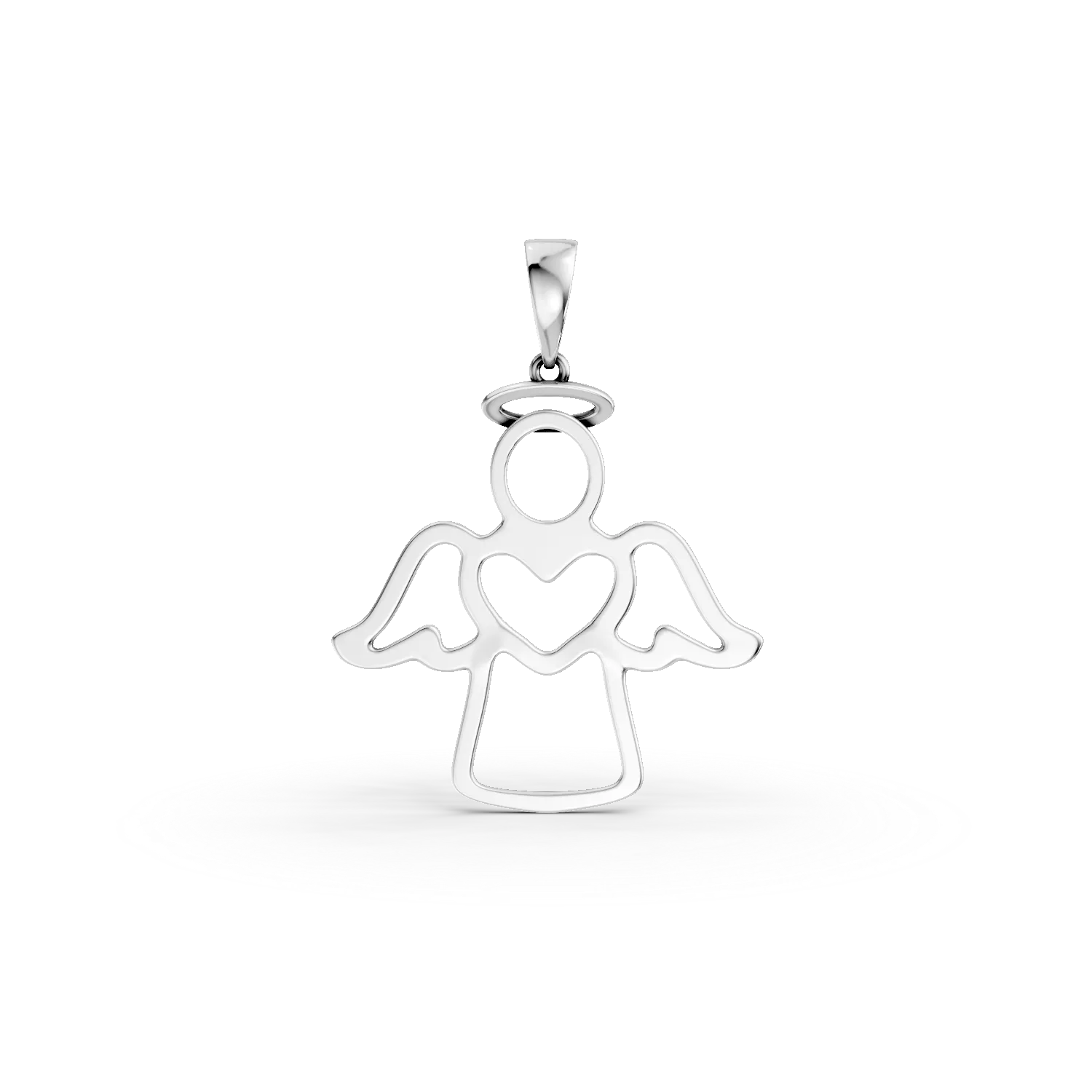 Pandantiv ingeras din aur alb