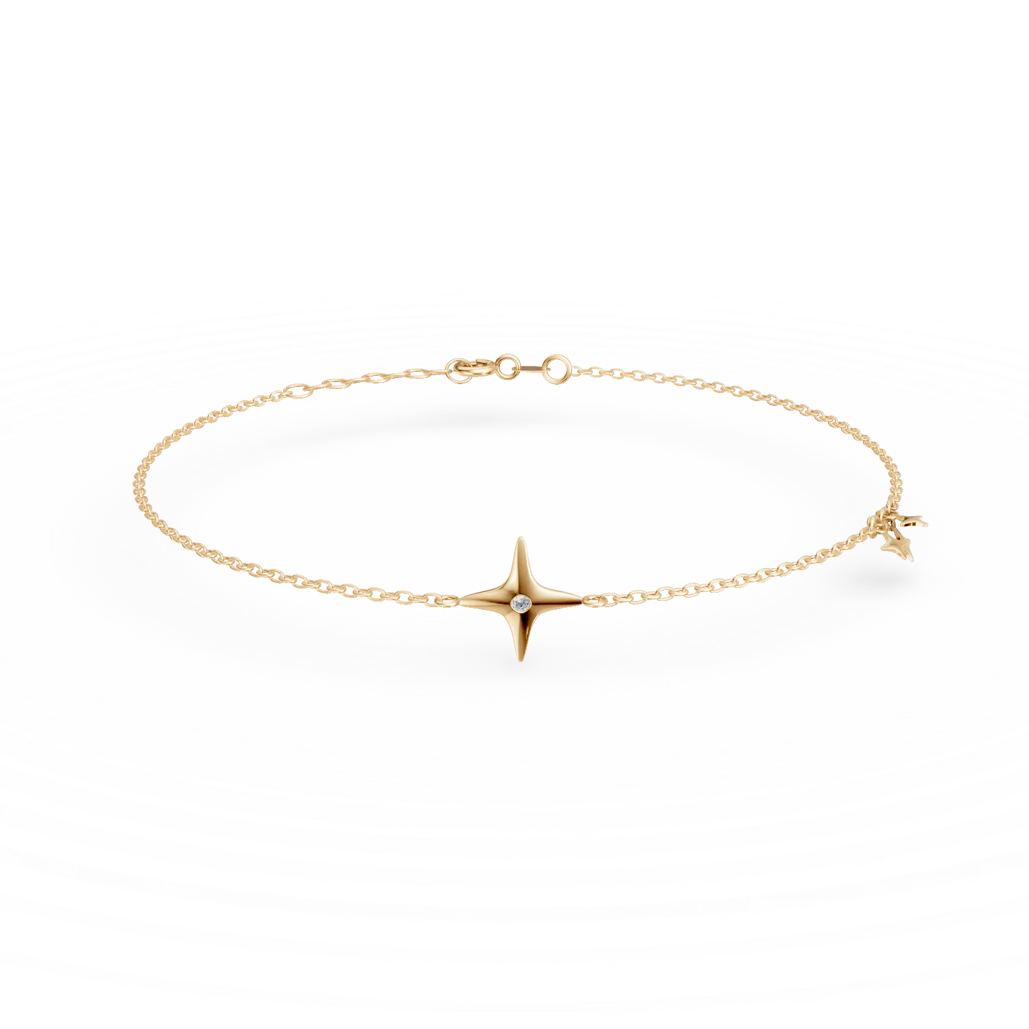 Yellow gold bracelet with star pendant and 0.006ct diamond-171815