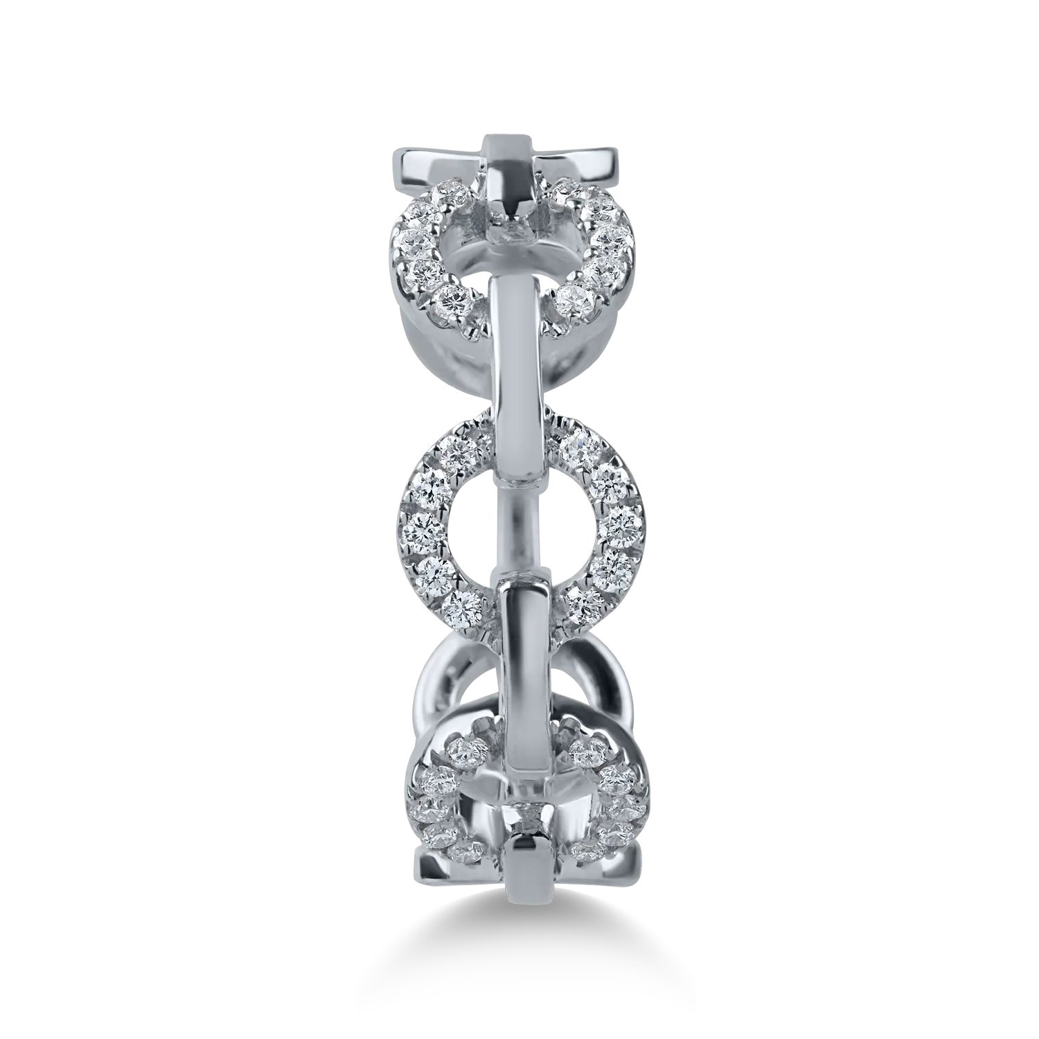 White gold microsetting links ring with 0.15ct diamonds