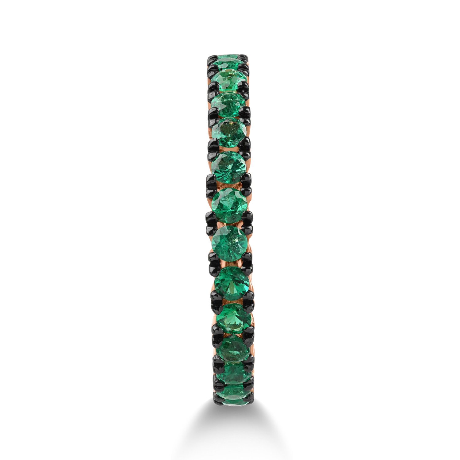 Eternity ring in rose gold with 0.9ct emeralds