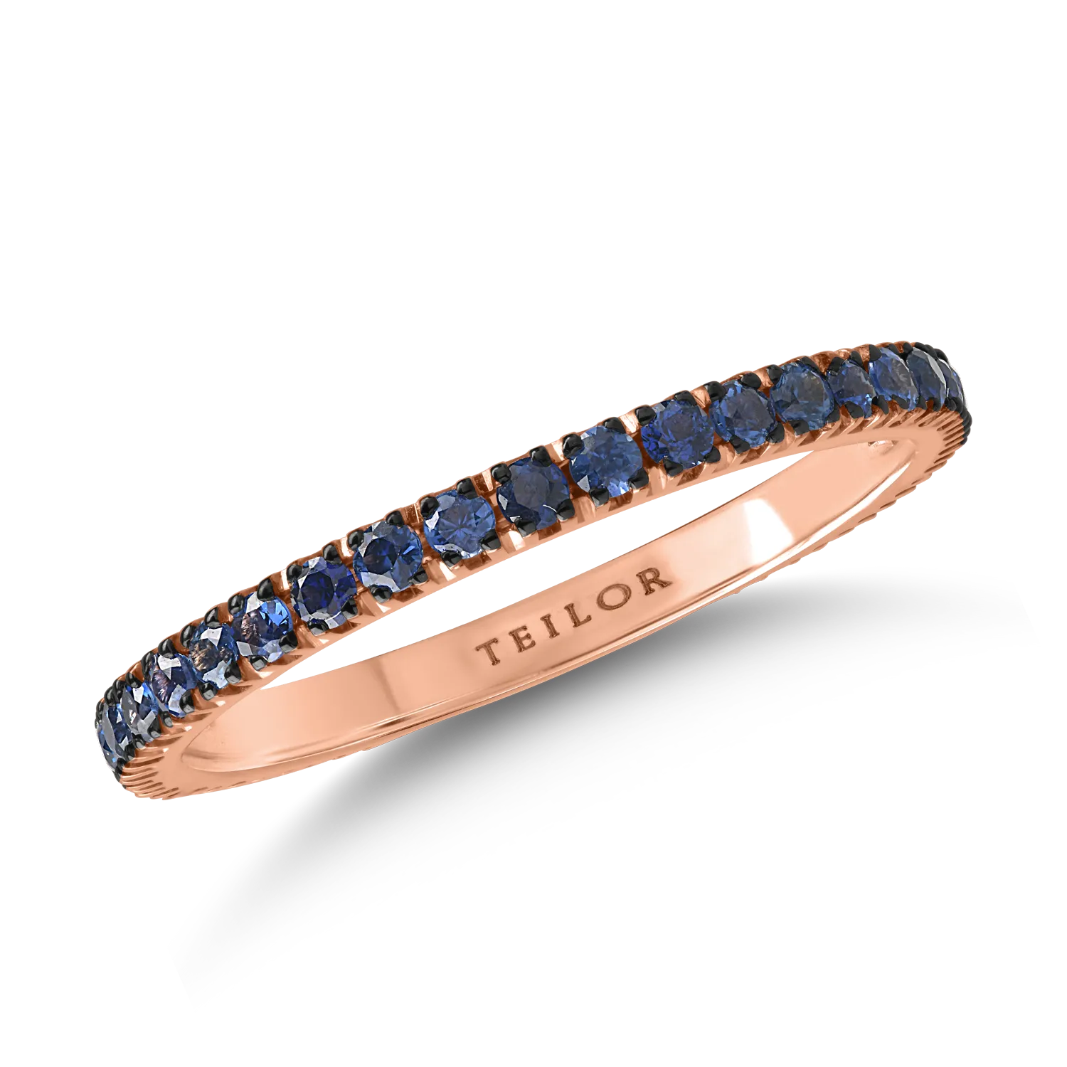 Eternity ring in rose gold with 0.68ct sapphires