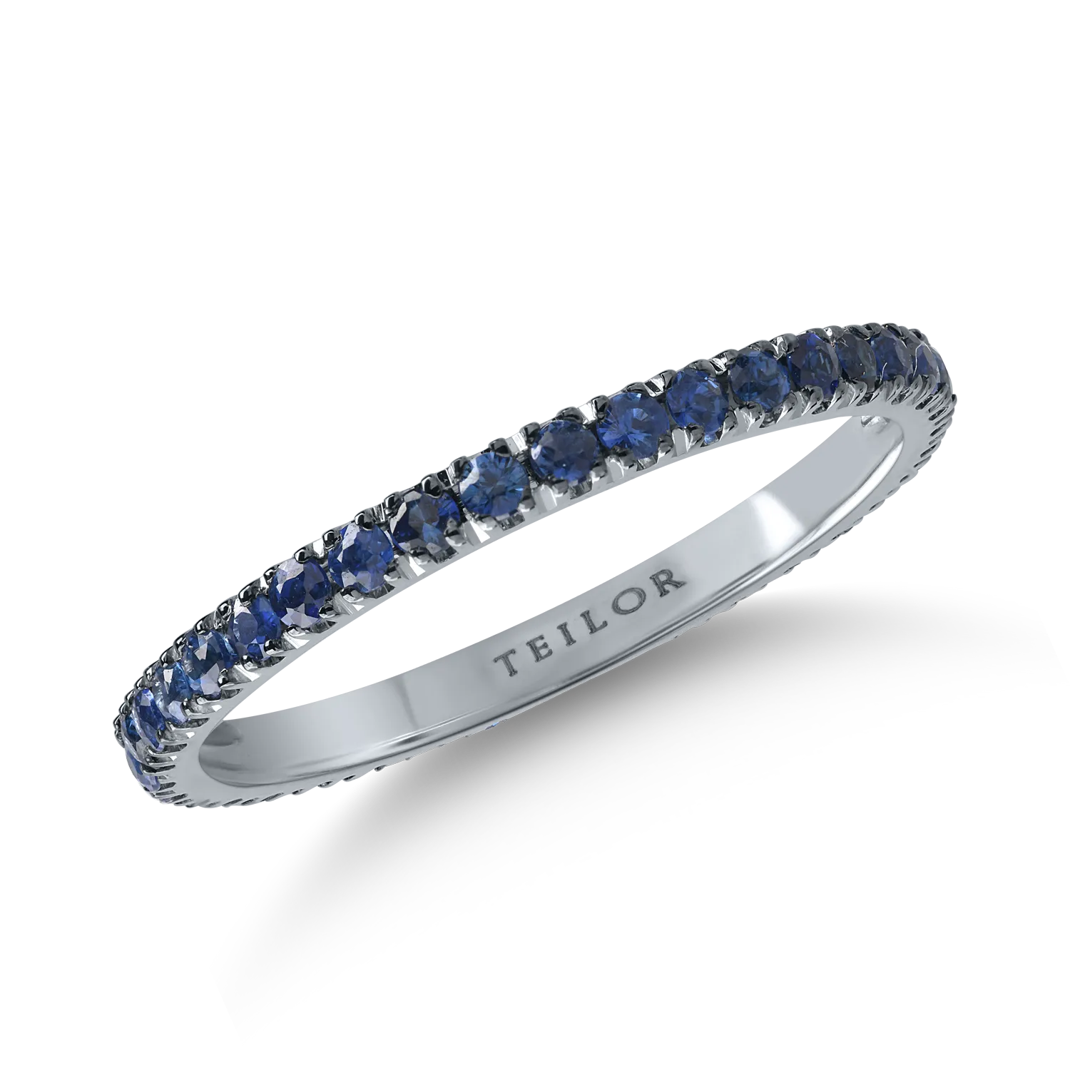 Teilor Inel eternity din aur alb cu safire de 0.7ct