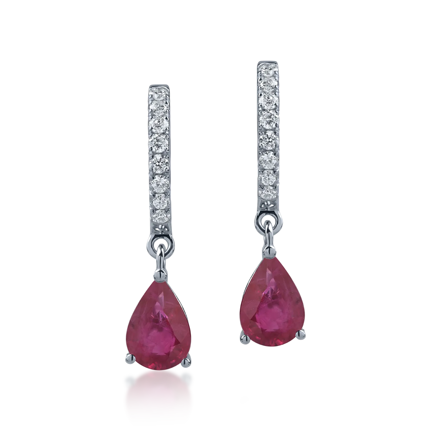White gold hoop earrings with 0.82ct rubies and 0.1ct diamonds-171853