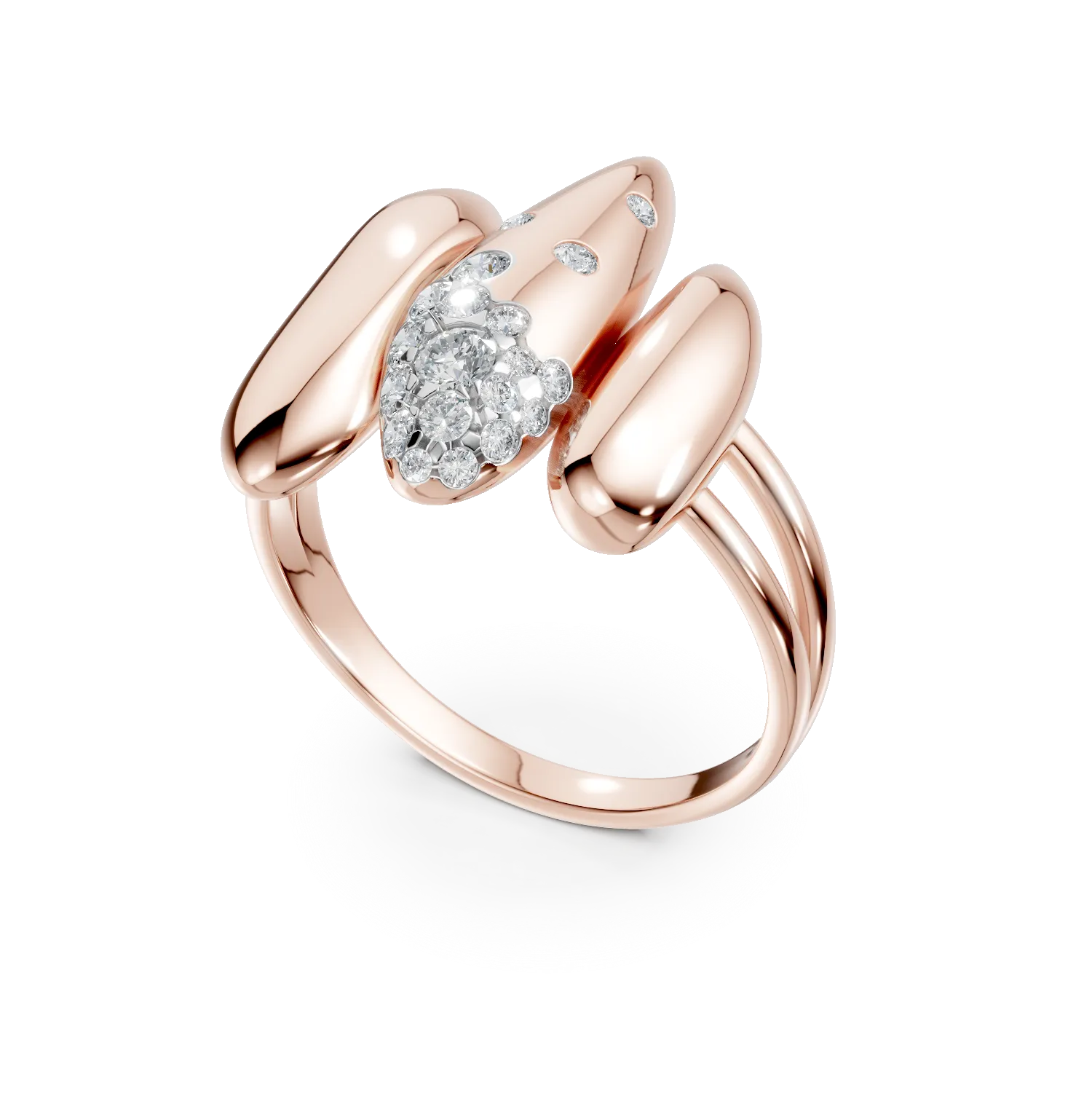 Rose gold ring with 0.2ct diamonds