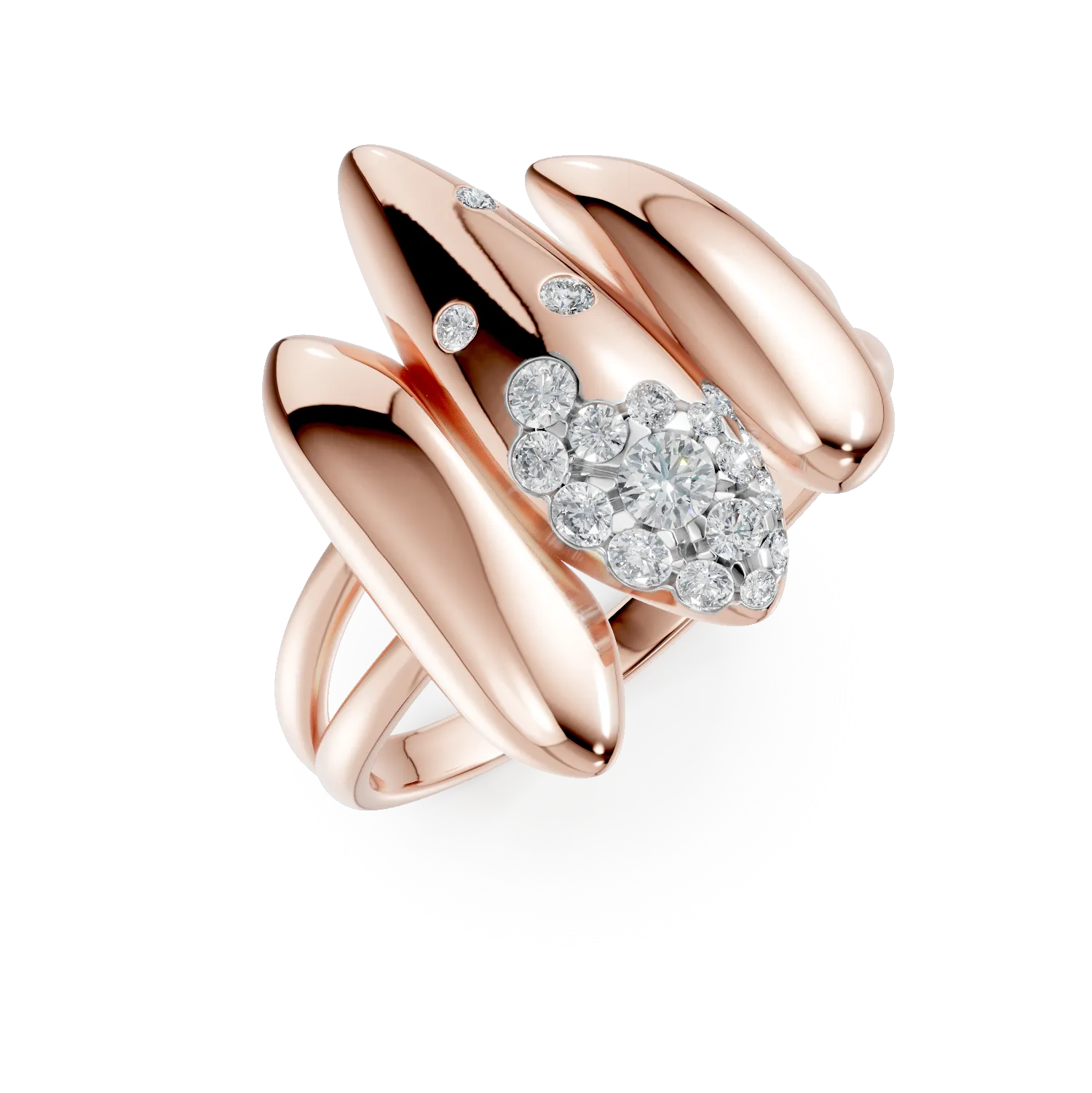 Rose gold ring with 0.2ct diamonds-186471