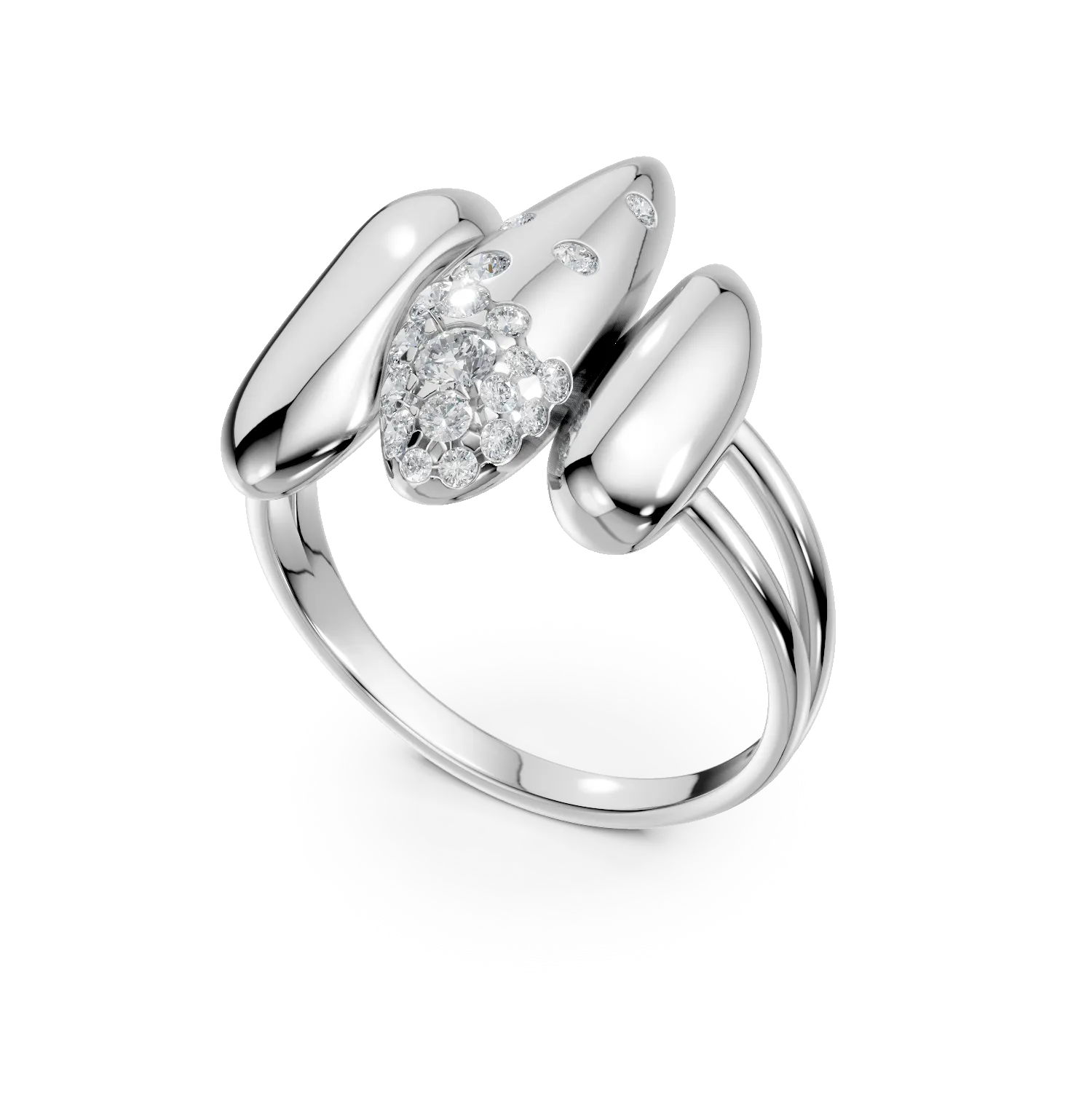 White gold ring with 0.2ct diamonds