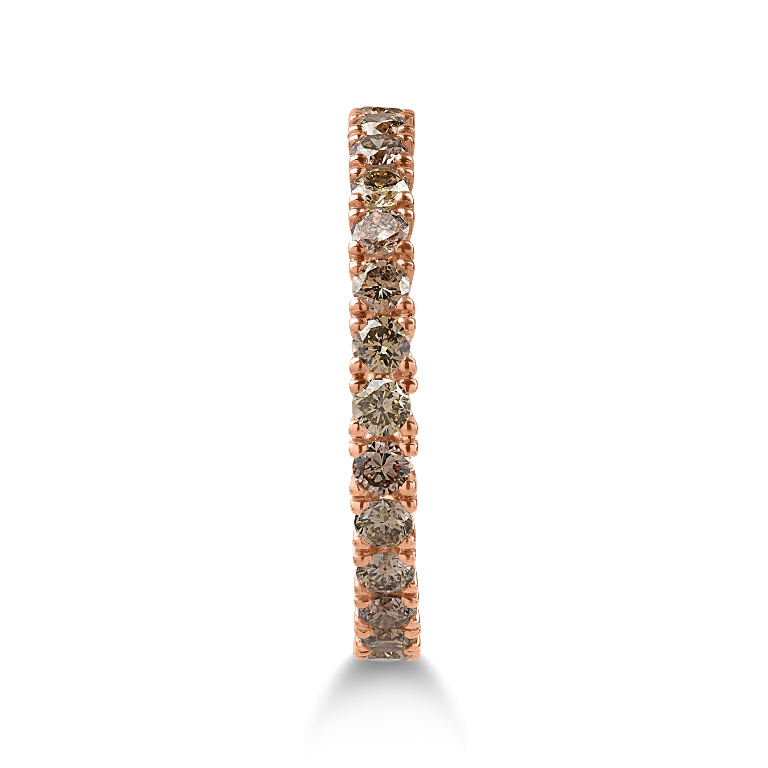 вечен пръстен от розово злато с 1.08кт кафяви диаманти