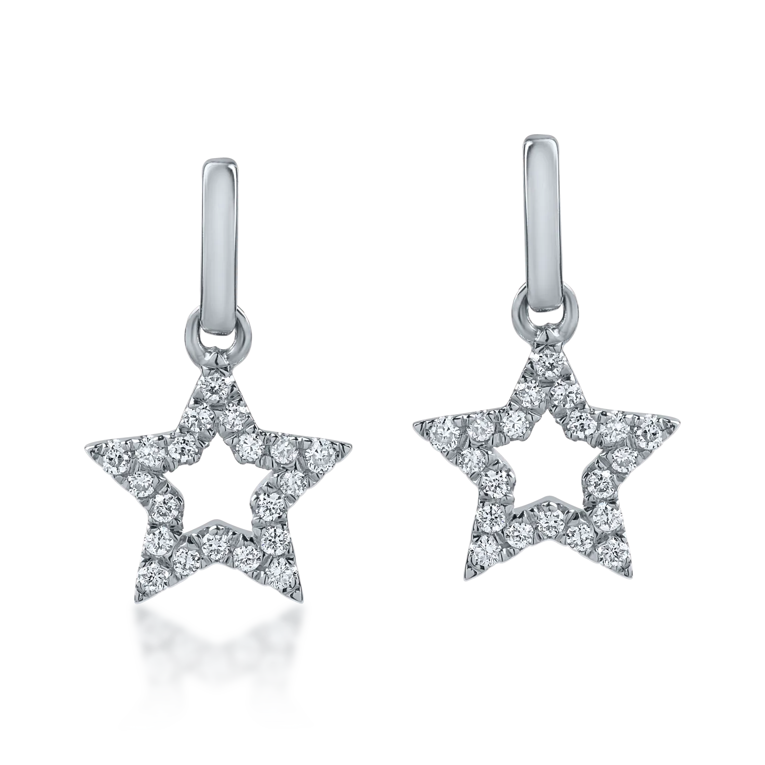 White gold star earrings with 0.12ct diamonds