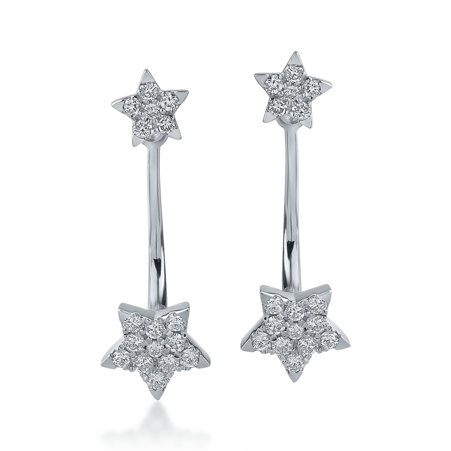 White gold on-ear star earrings with 0.34ct diamonds