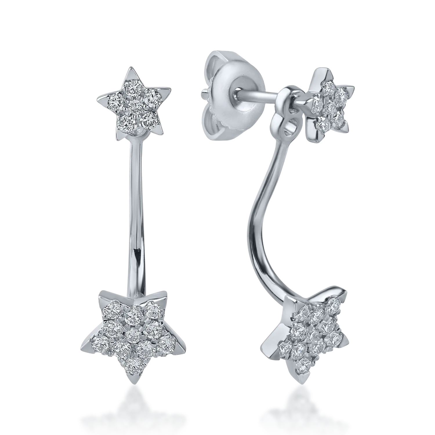 White gold on-ear star earrings with 0.34ct diamonds