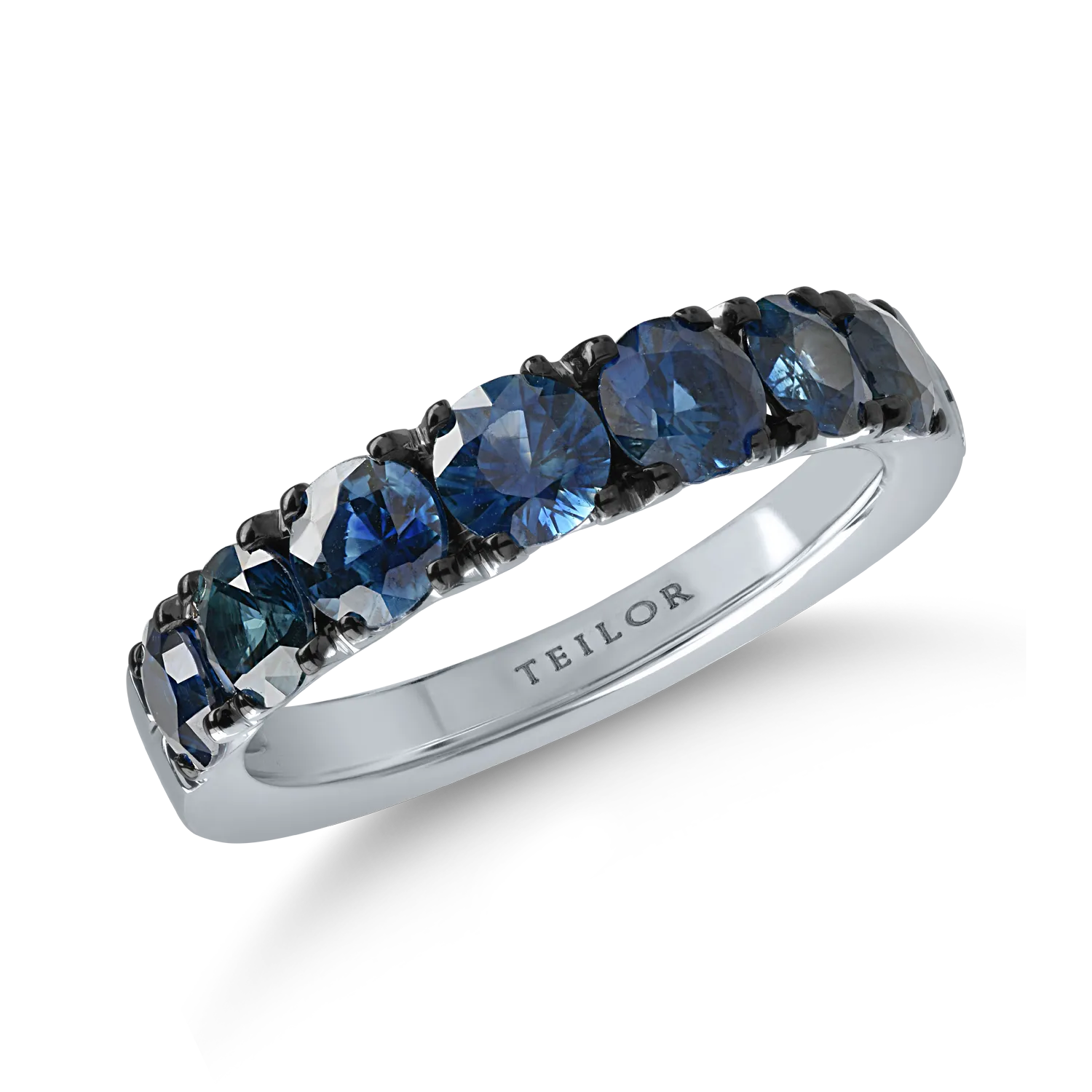 Inel semi eternity din aur alb cu safire de 2.03ct-171915