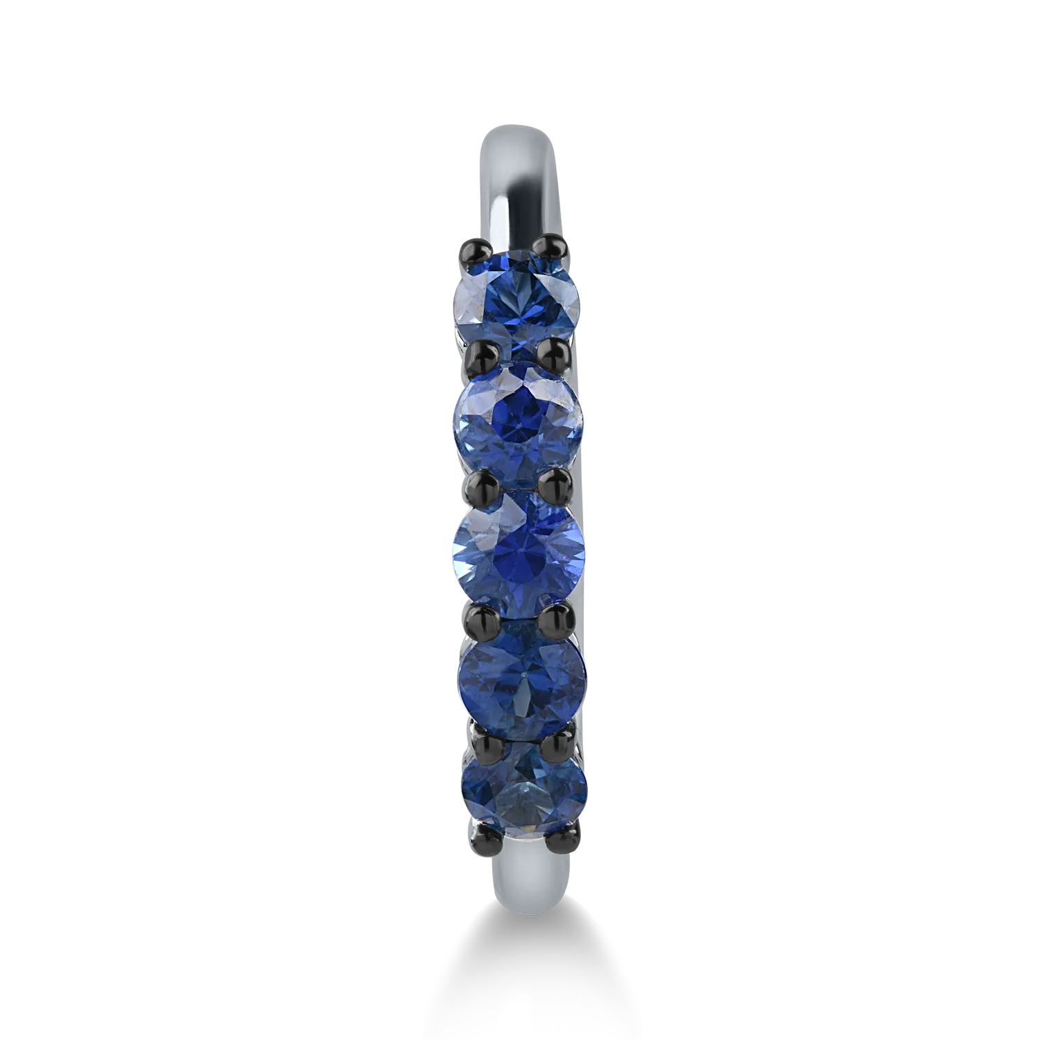 Inel semi eternity din aur alb cu safire de 0.85ct
