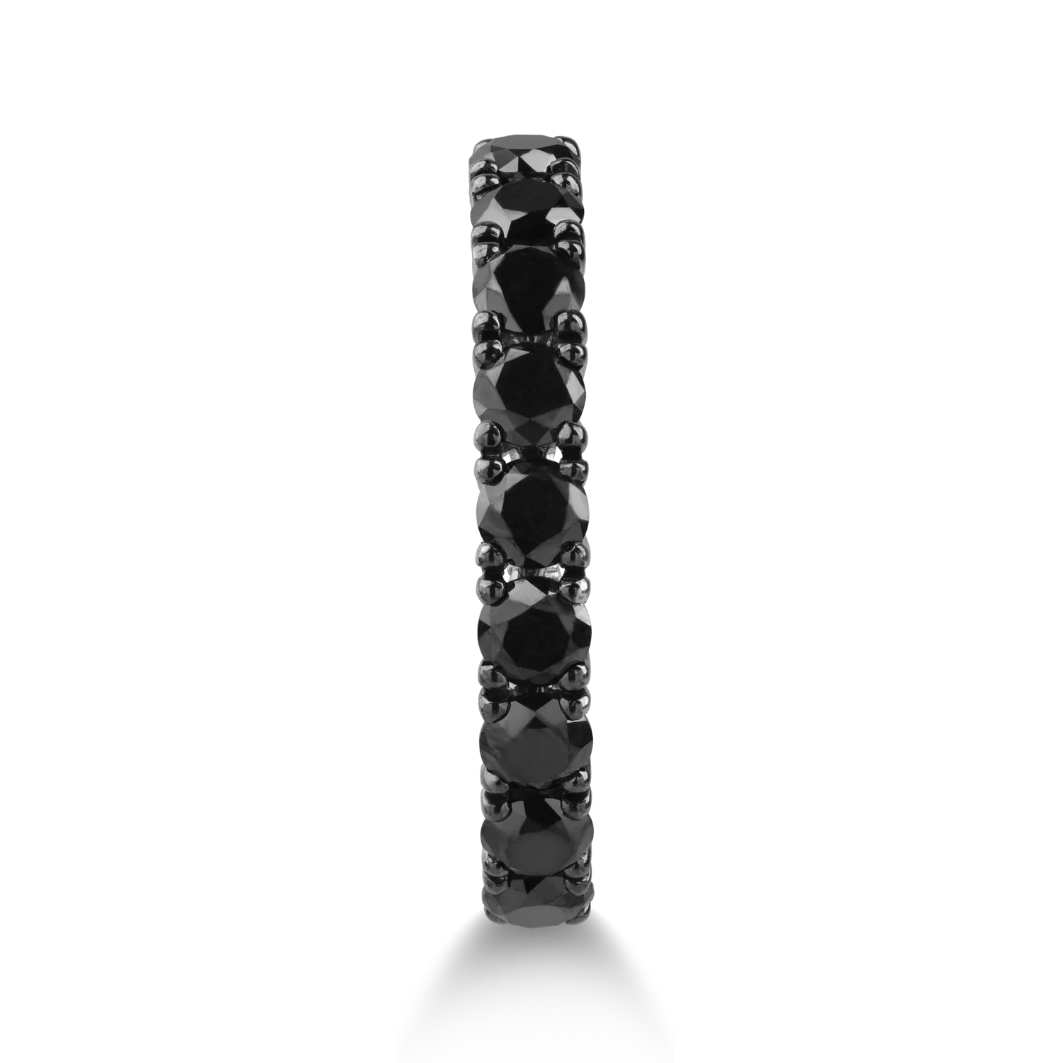 Half eternity ring in white gold with 1.22ct black diamonds