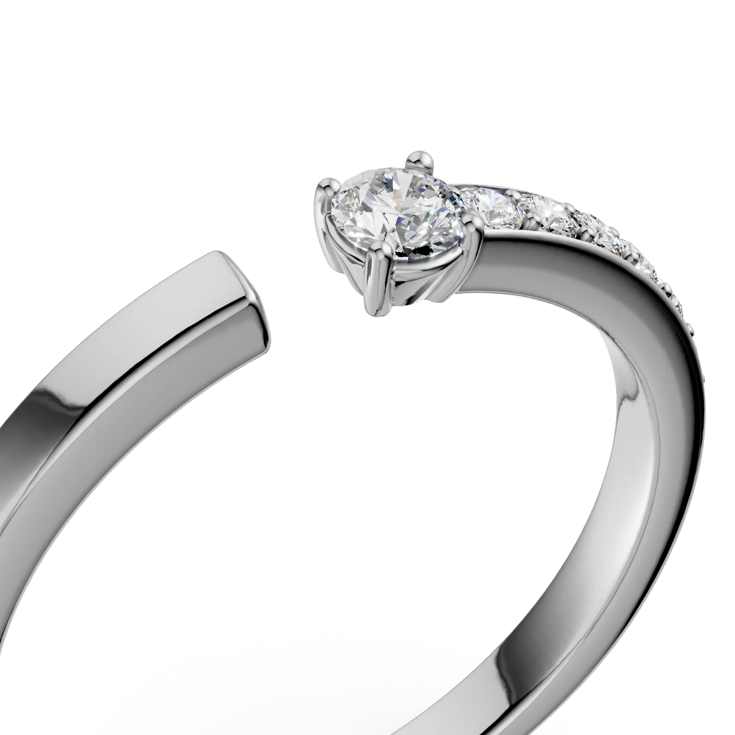 Fél örökkévalóság nyitott fehérarany gyűrű 0.22ct gyémántokkal