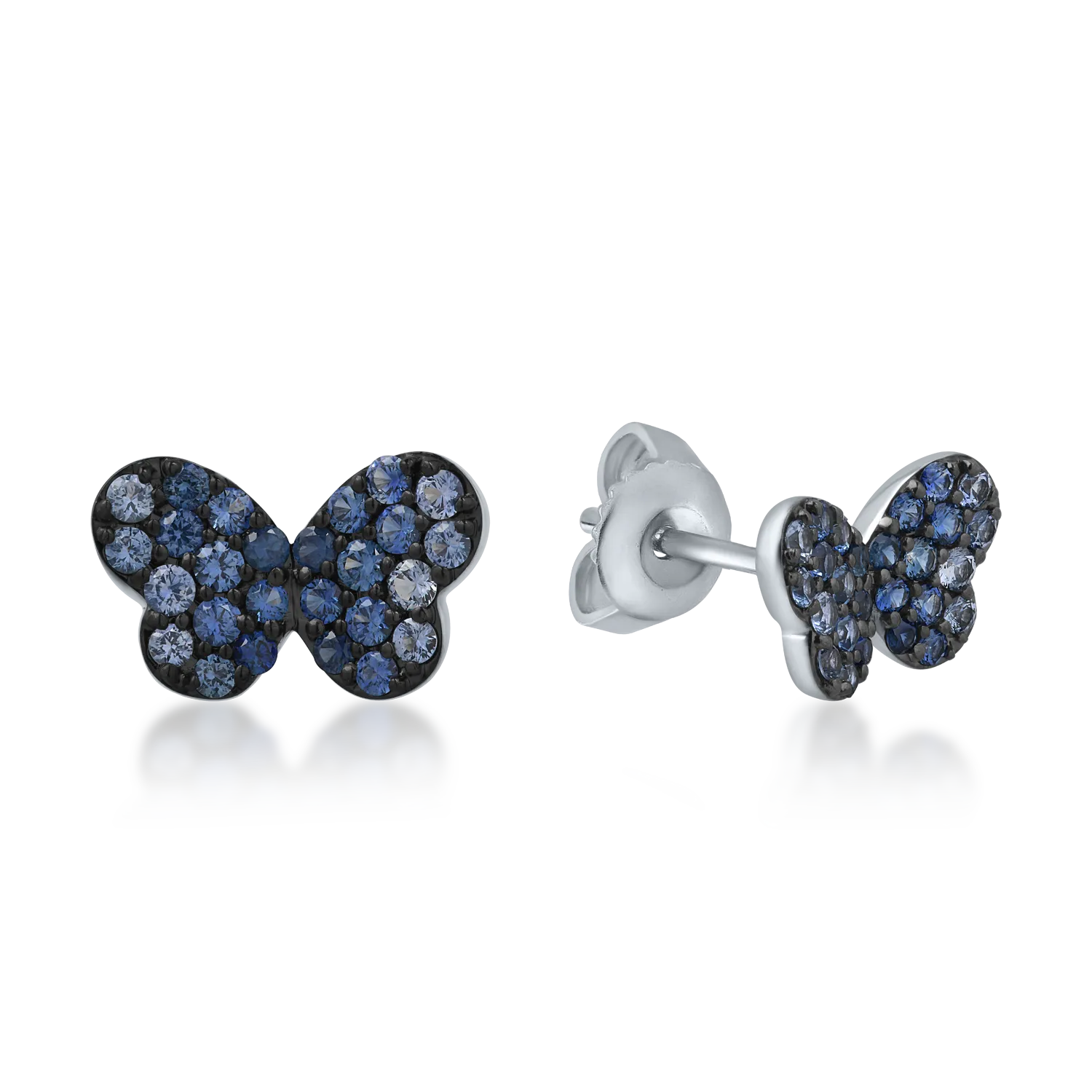 White gold butterflies earrings with 0.54ct sapphires