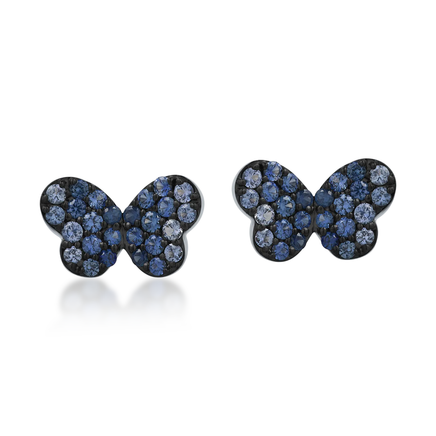 White gold butterflies earrings with 0.54ct sapphires