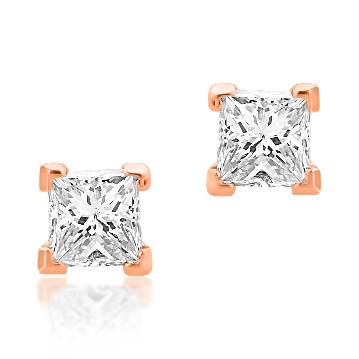 Rose gold minimalist earrings with 0.36ct diamonds