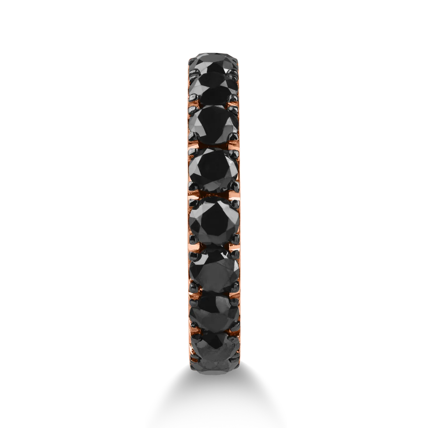 Inel eternity din aur roz cu diamante negre de 3.75ct