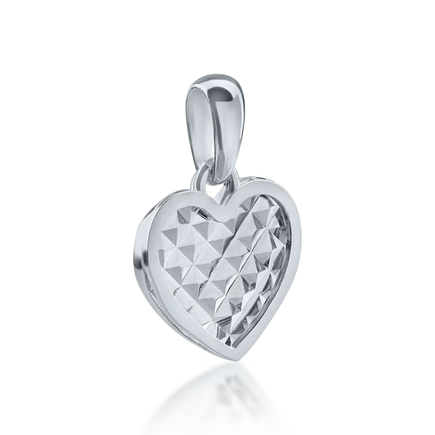 White gold heart pendant