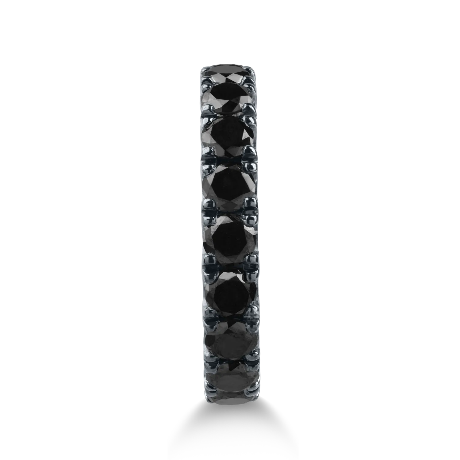 Pierścionek wieczności z białego złota z czarnymi diamentami o masie 3.26ct