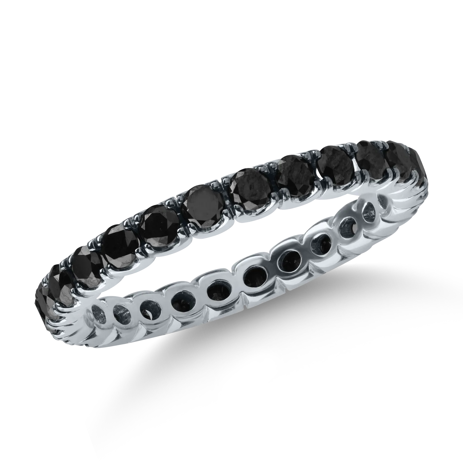 Eternity ring in white gold with 1.12ct black diamonds