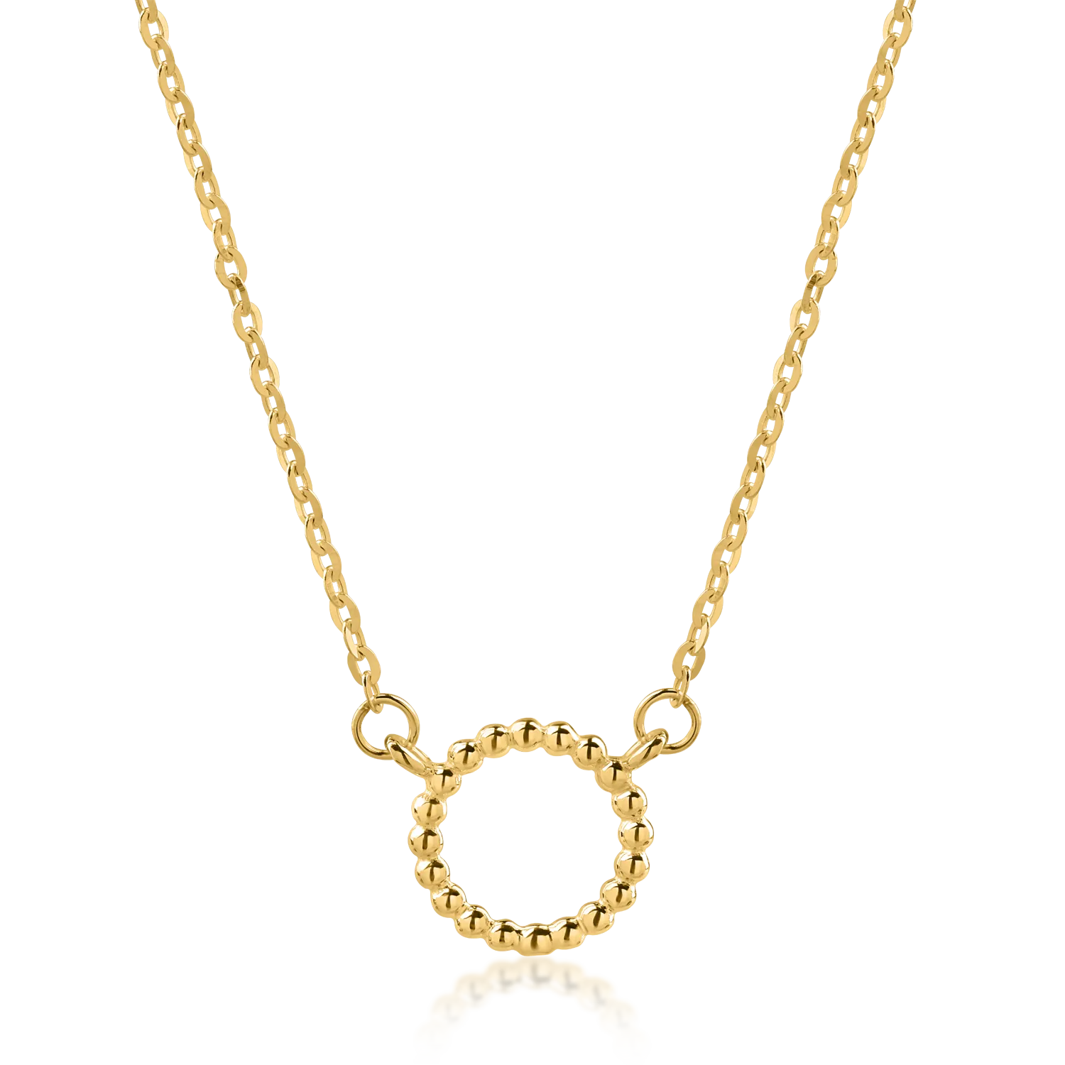 Yellow gold circle pendant pendant necklace