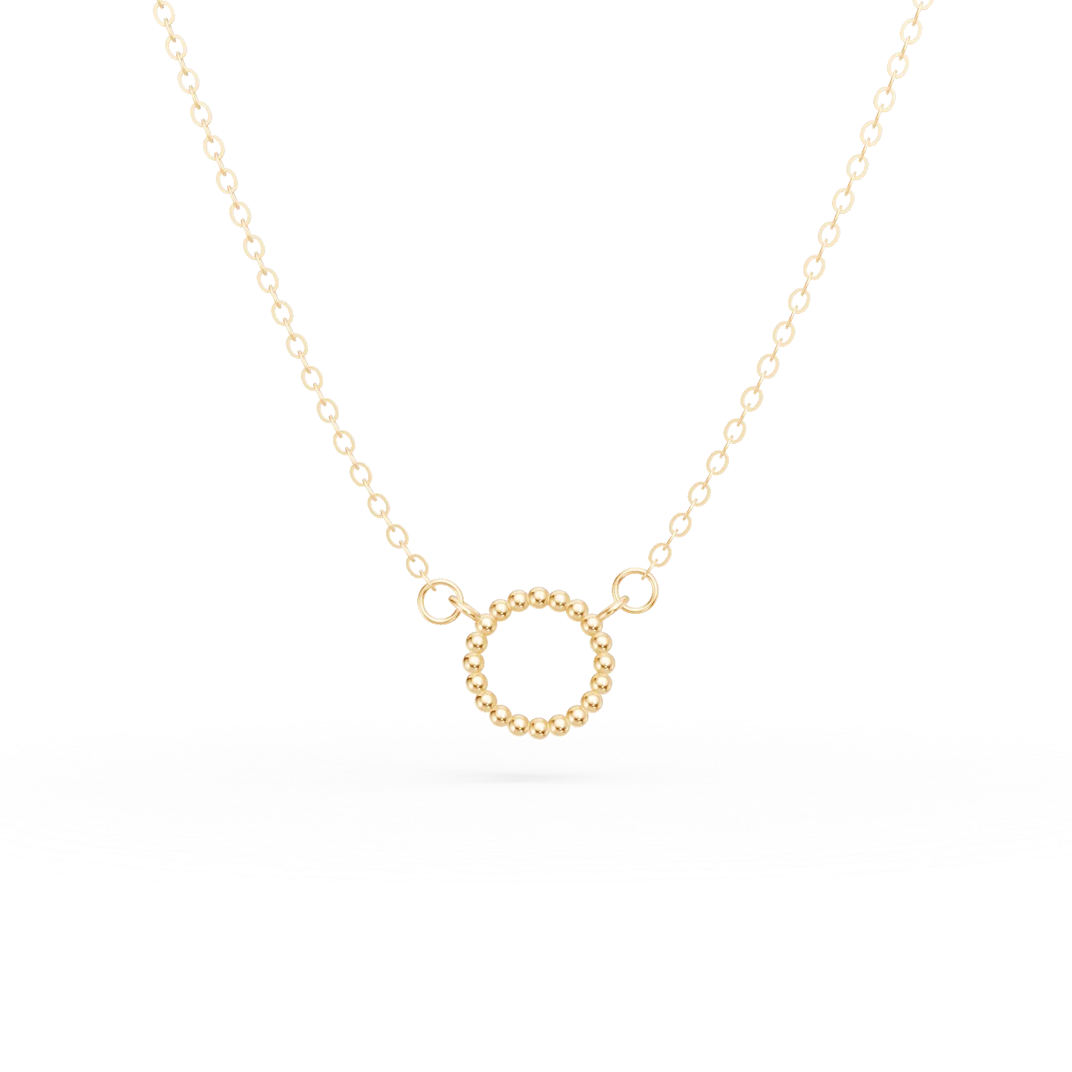 Yellow gold circle pendant pendant necklace