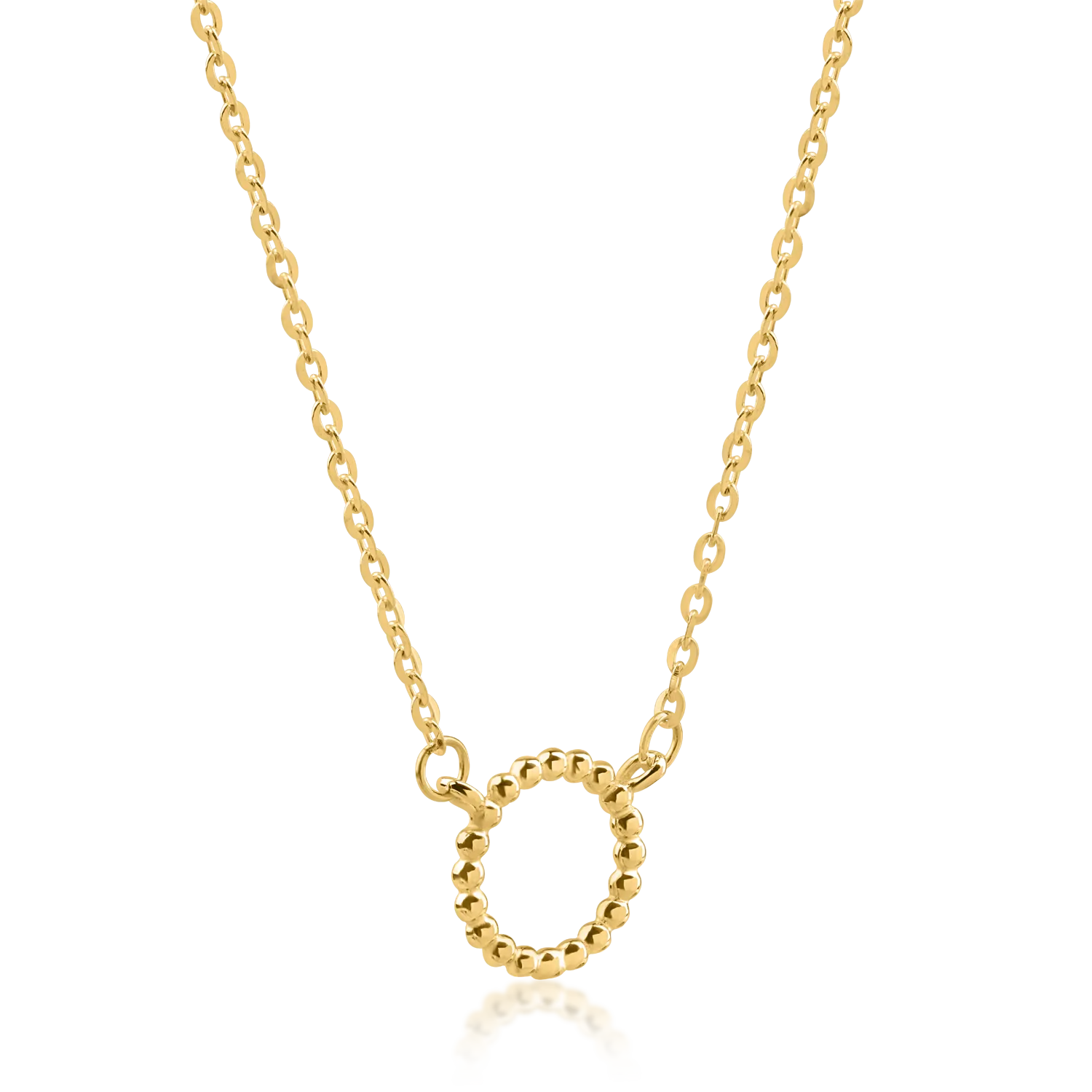 Naszyjnik z zawieszką w kształcie koła z żółtego złota