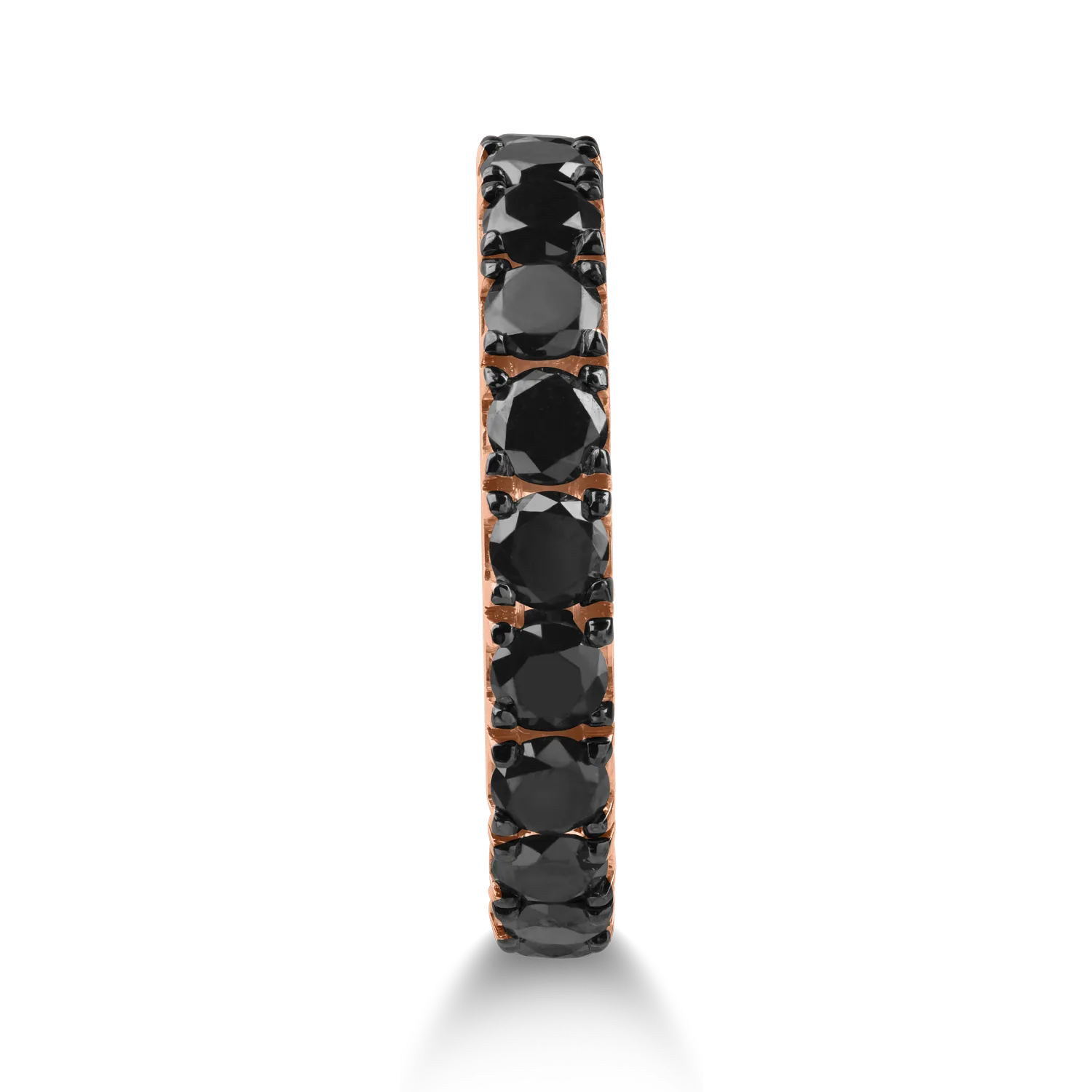 Eternity ring in rose gold with 2.39ct black diamonds