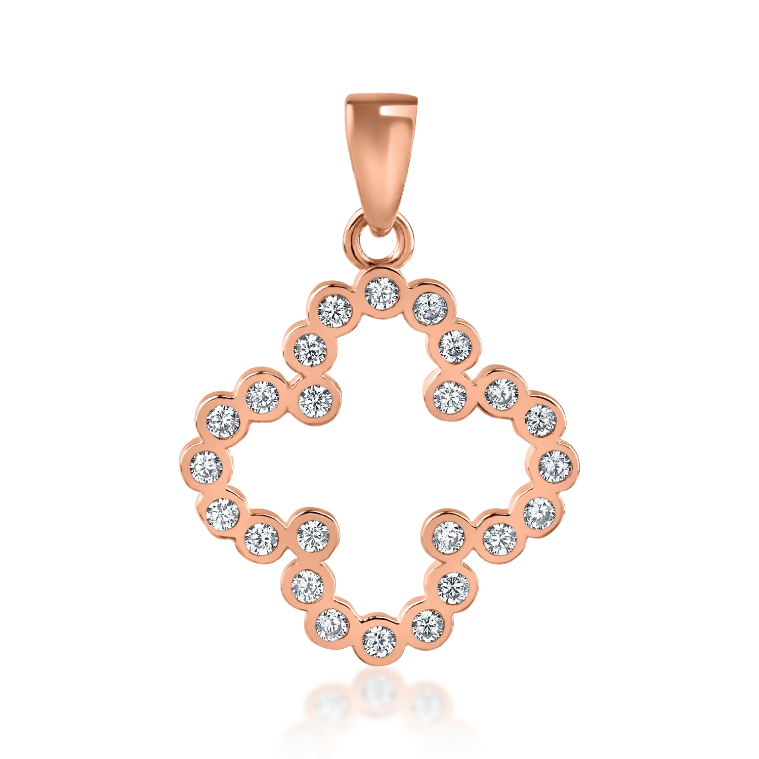 Rose gold flower pendant with zirconia