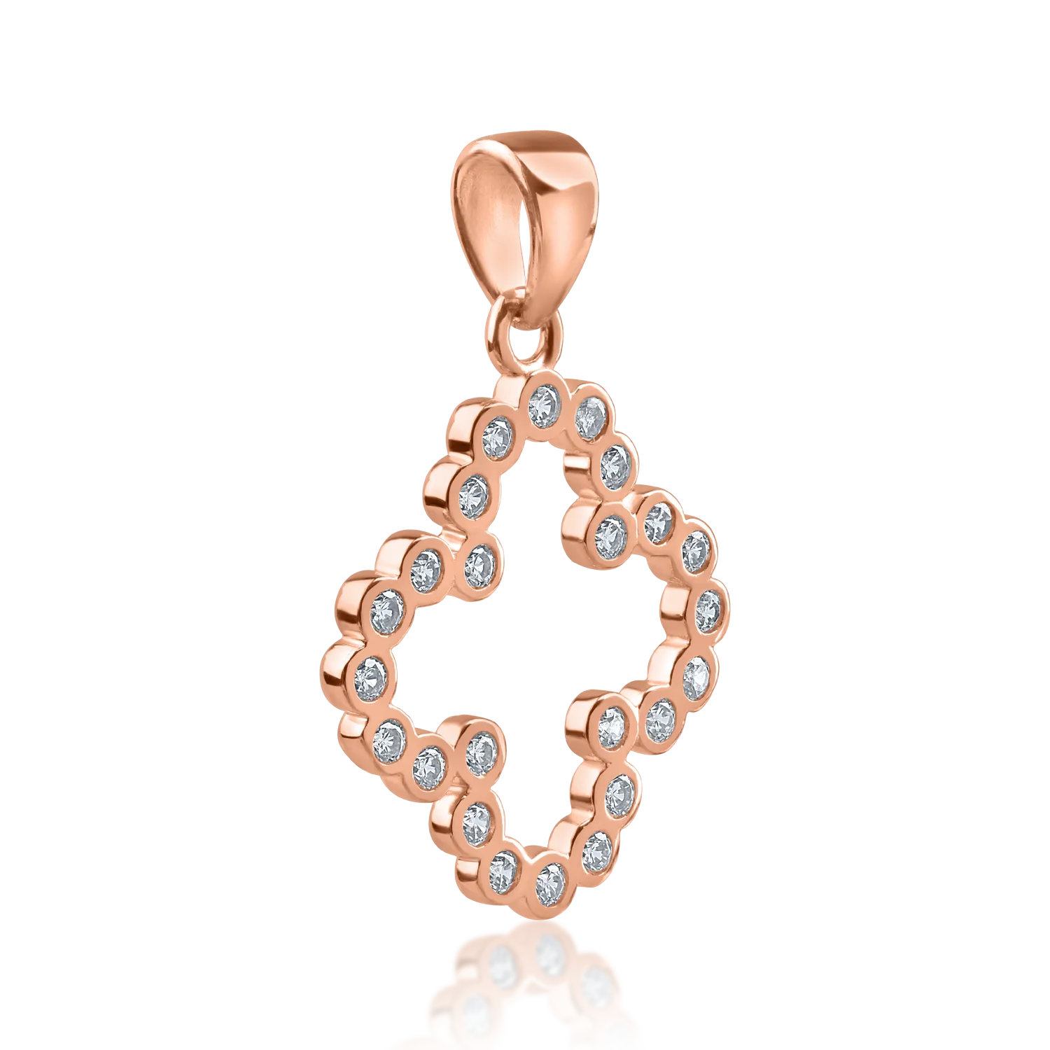 Rose gold flower pendant with zirconia