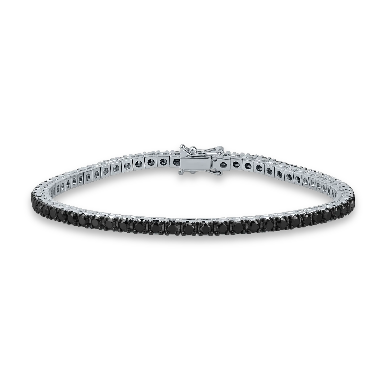 White gold tennis bracelet with 3ct black diamonds