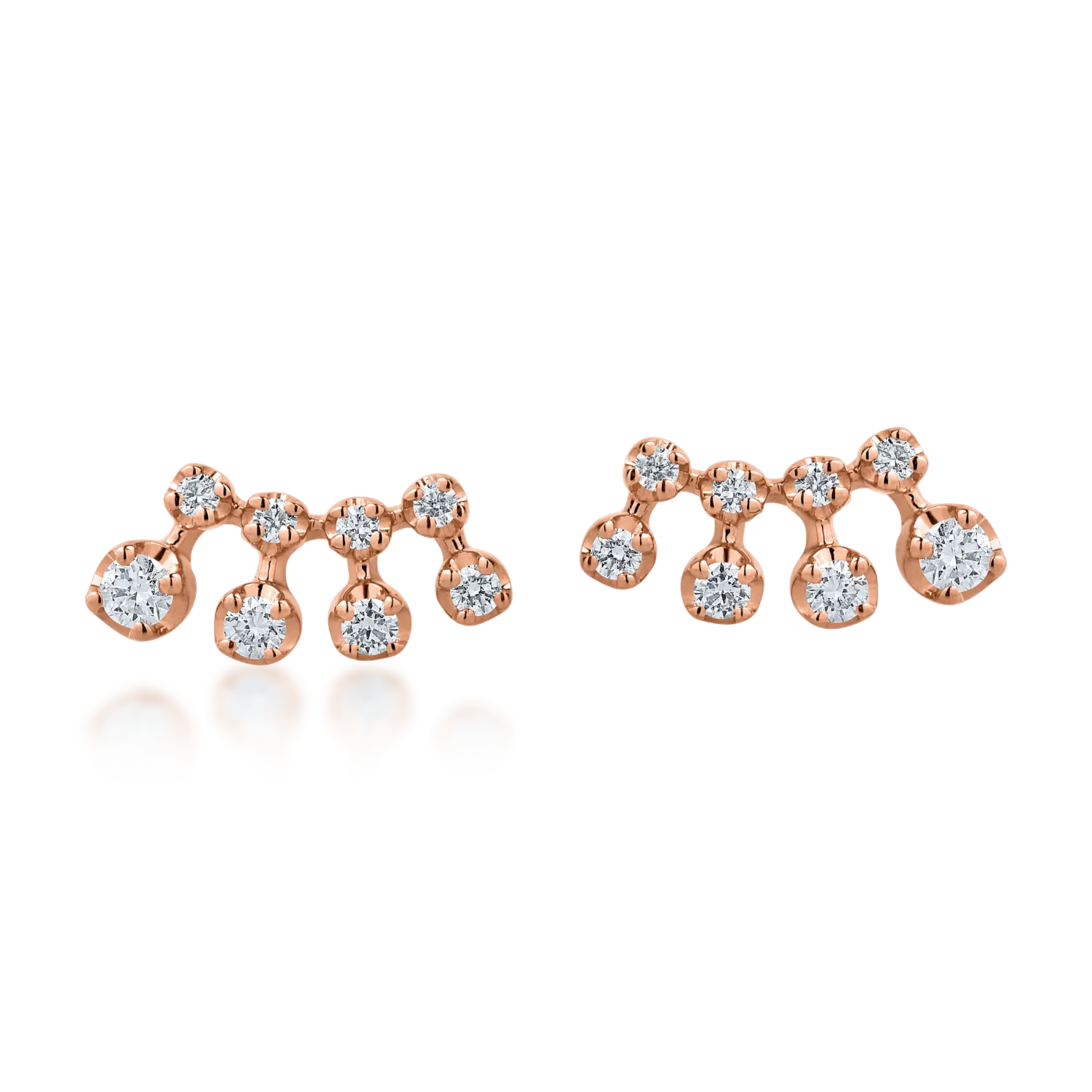Rose gold screw back earrings with 0.2ct diamonds