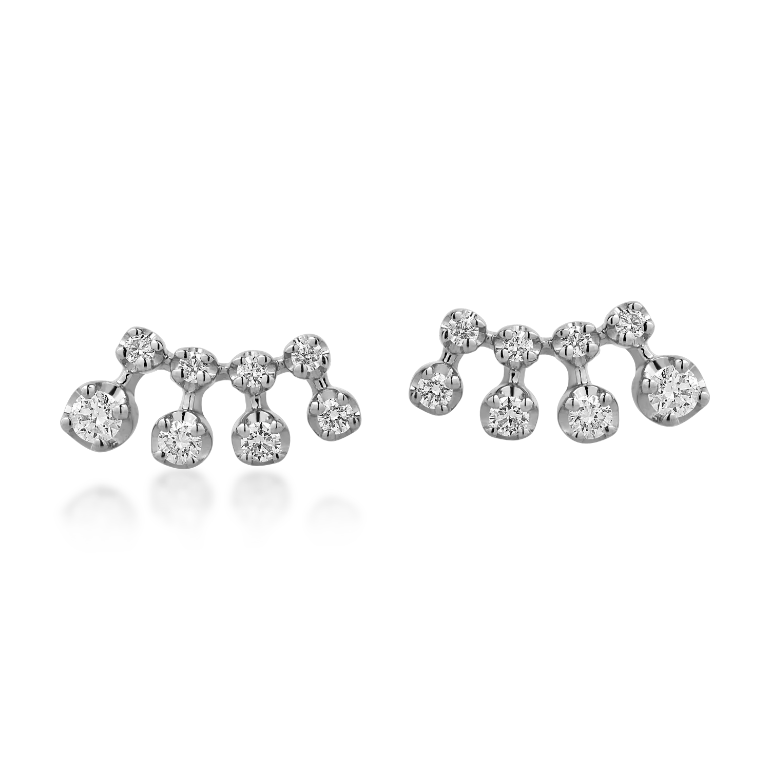White gold screw back earrings with 0.2ct diamonds