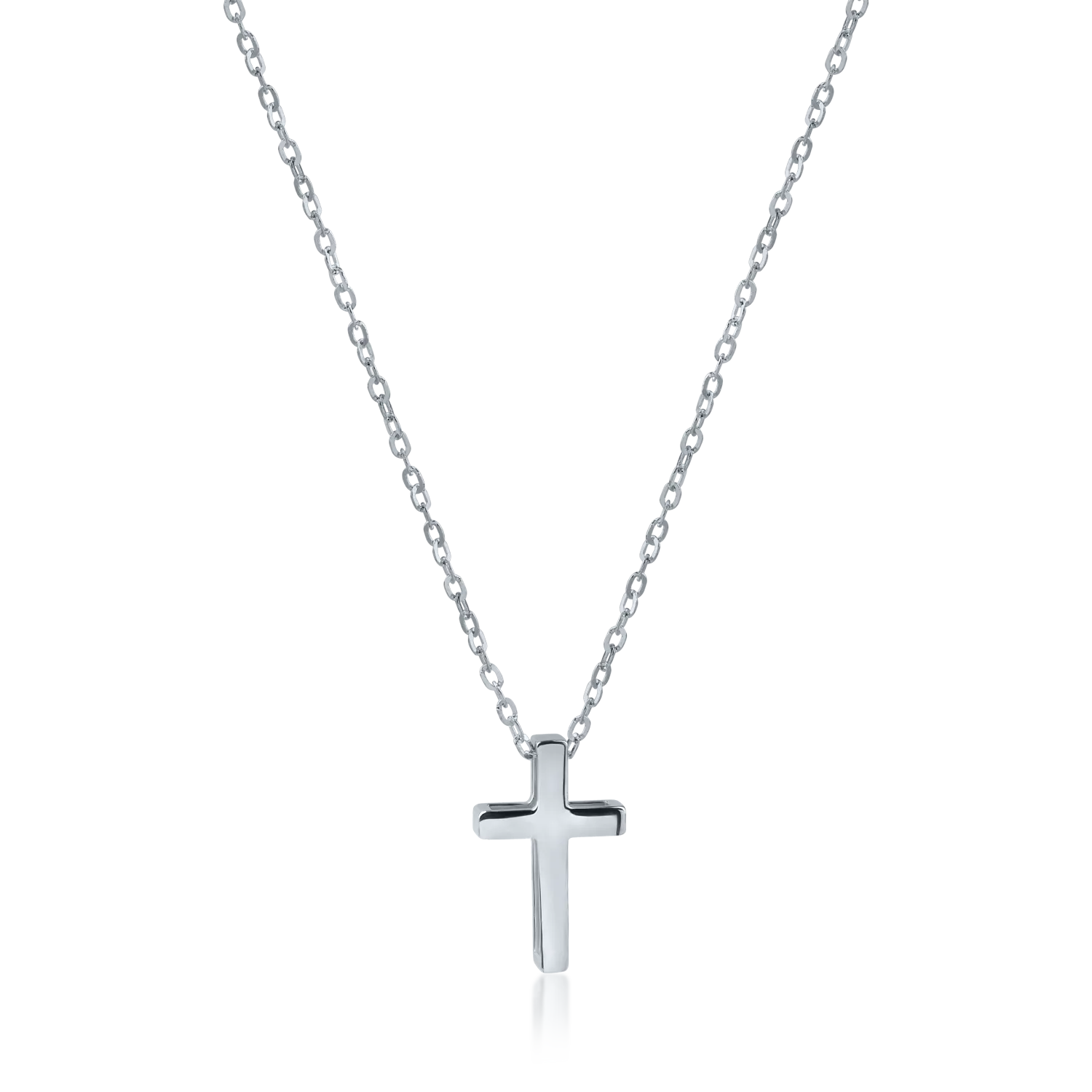 White gold cross pendant necklace