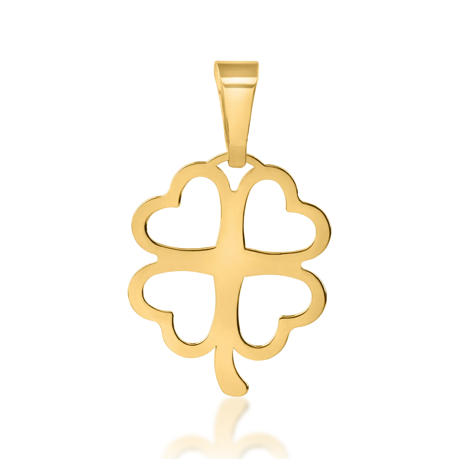 Yellow gold clover pendant