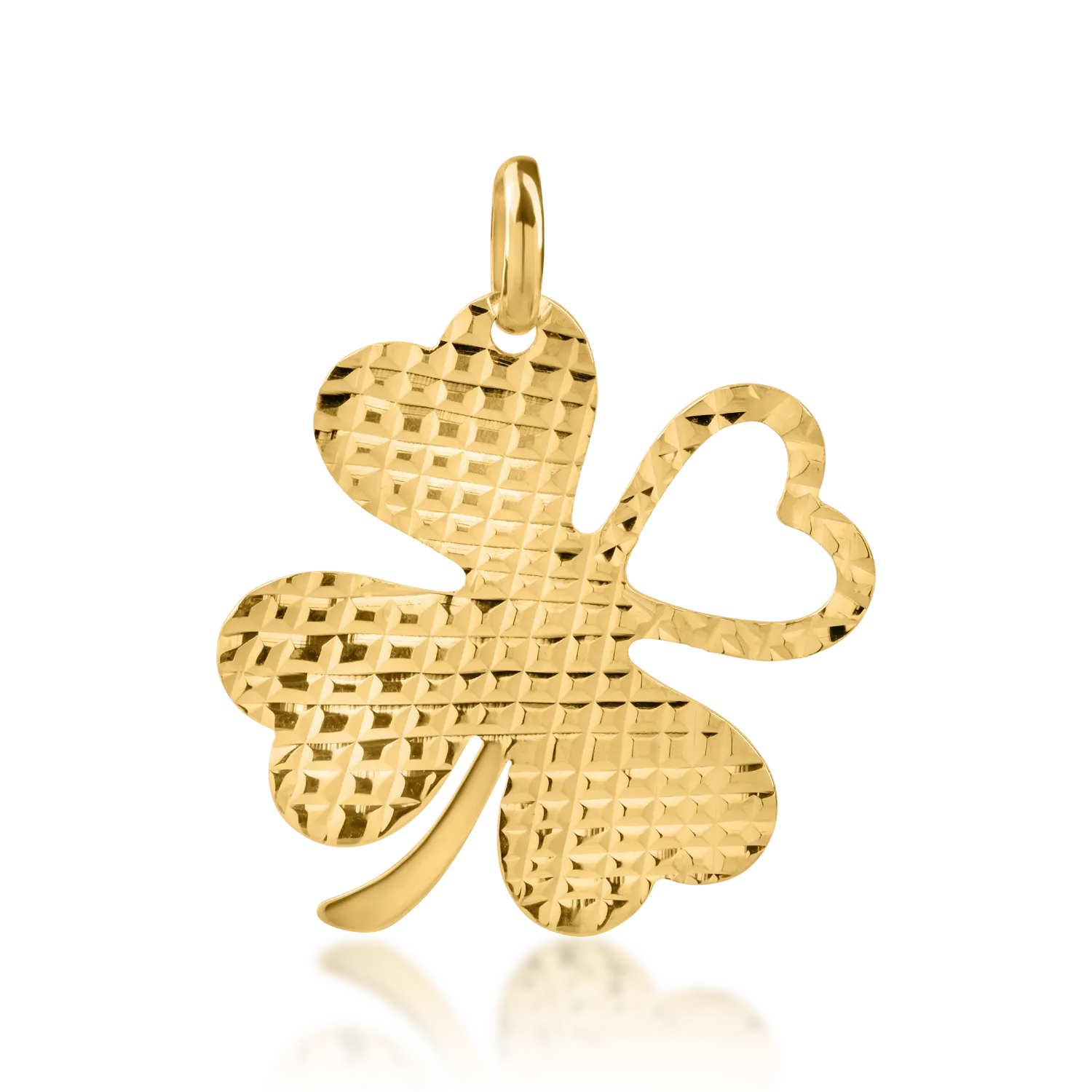 Yellow gold clover pendant