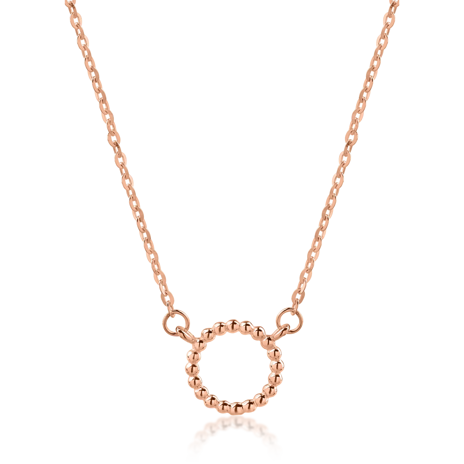 Rose gold circle pendant necklace