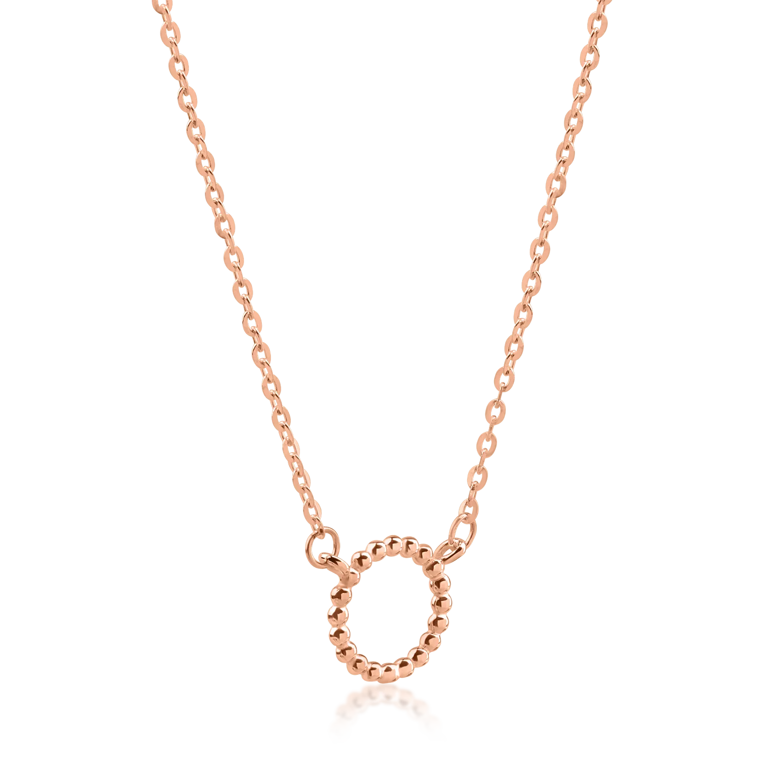 Rose gold circle pendant necklace