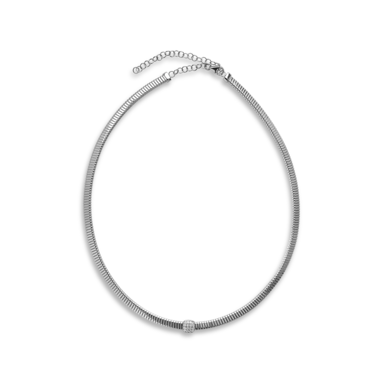 White gold necklace with 0.19ct diamonds