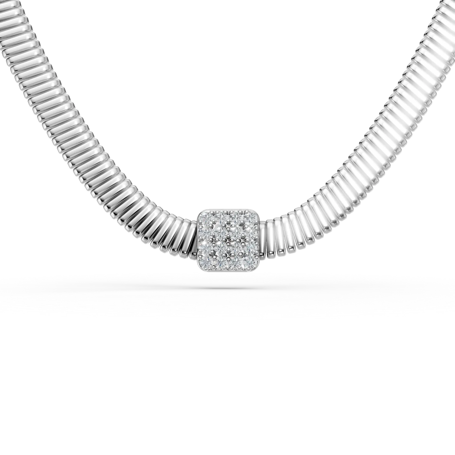 Teilor Colier din aur alb cu diamante de 0.19ct