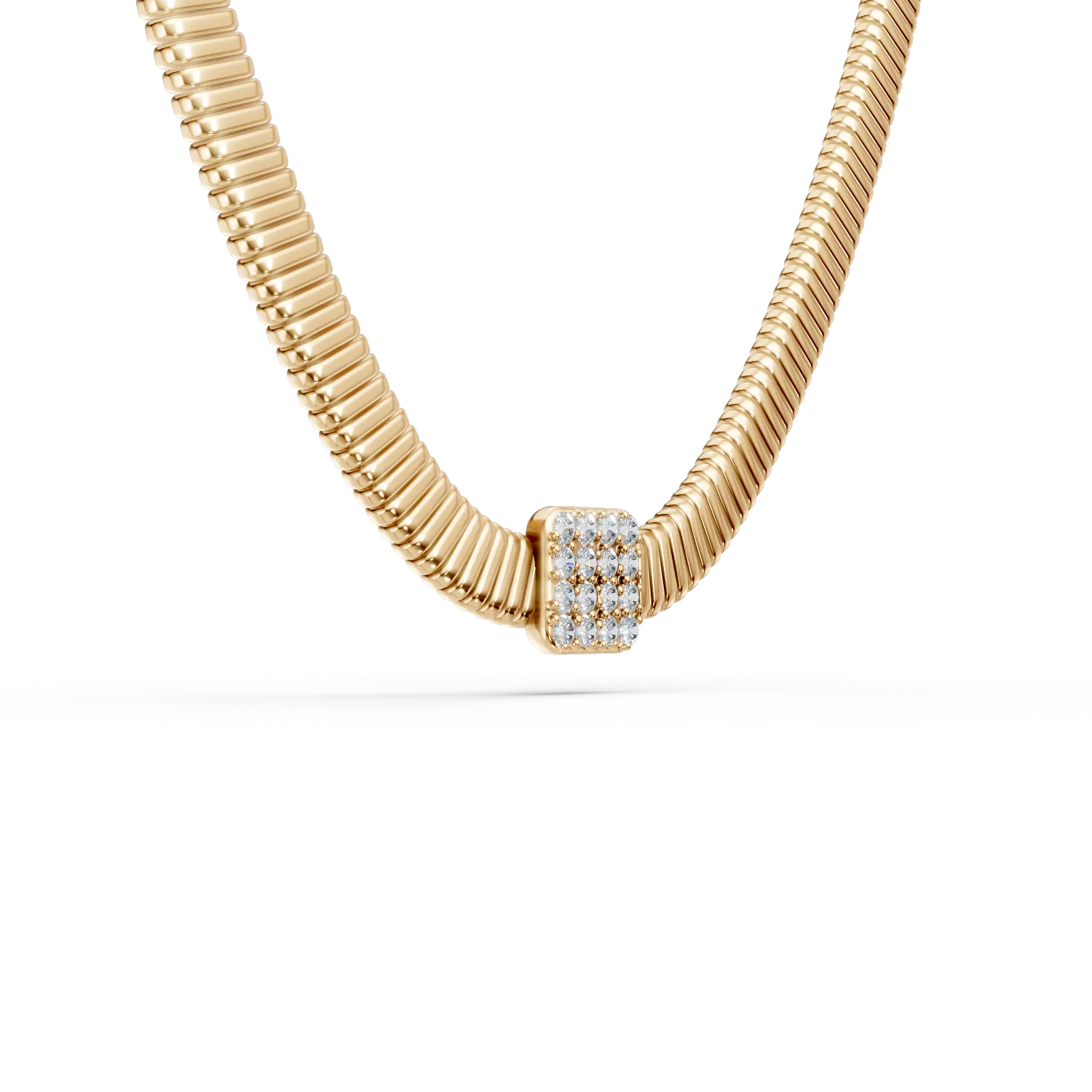 Colier din aur galben cu diamante de 0.19ct