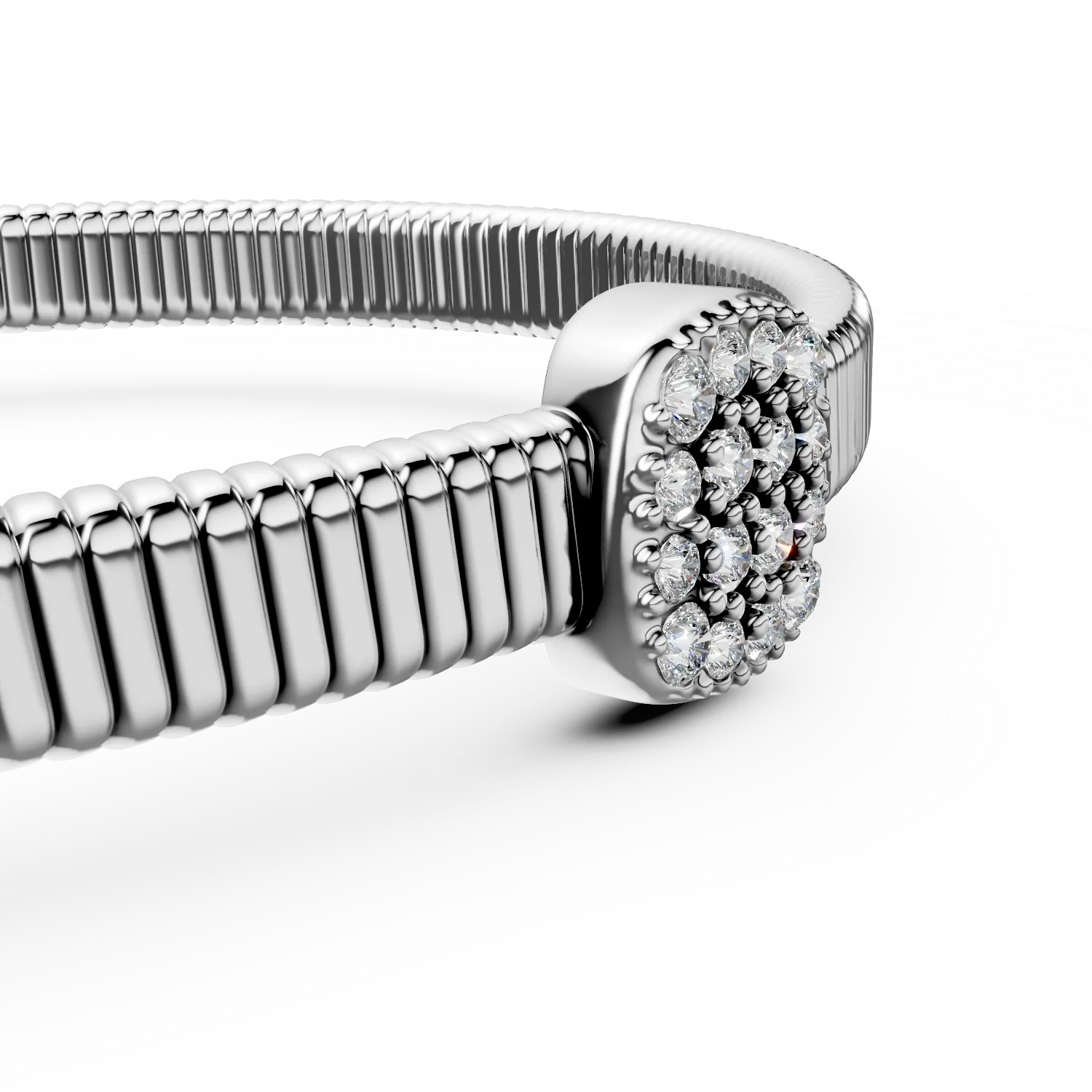 Bratara din aur alb cu diamante de 0.19ct - imagine 2