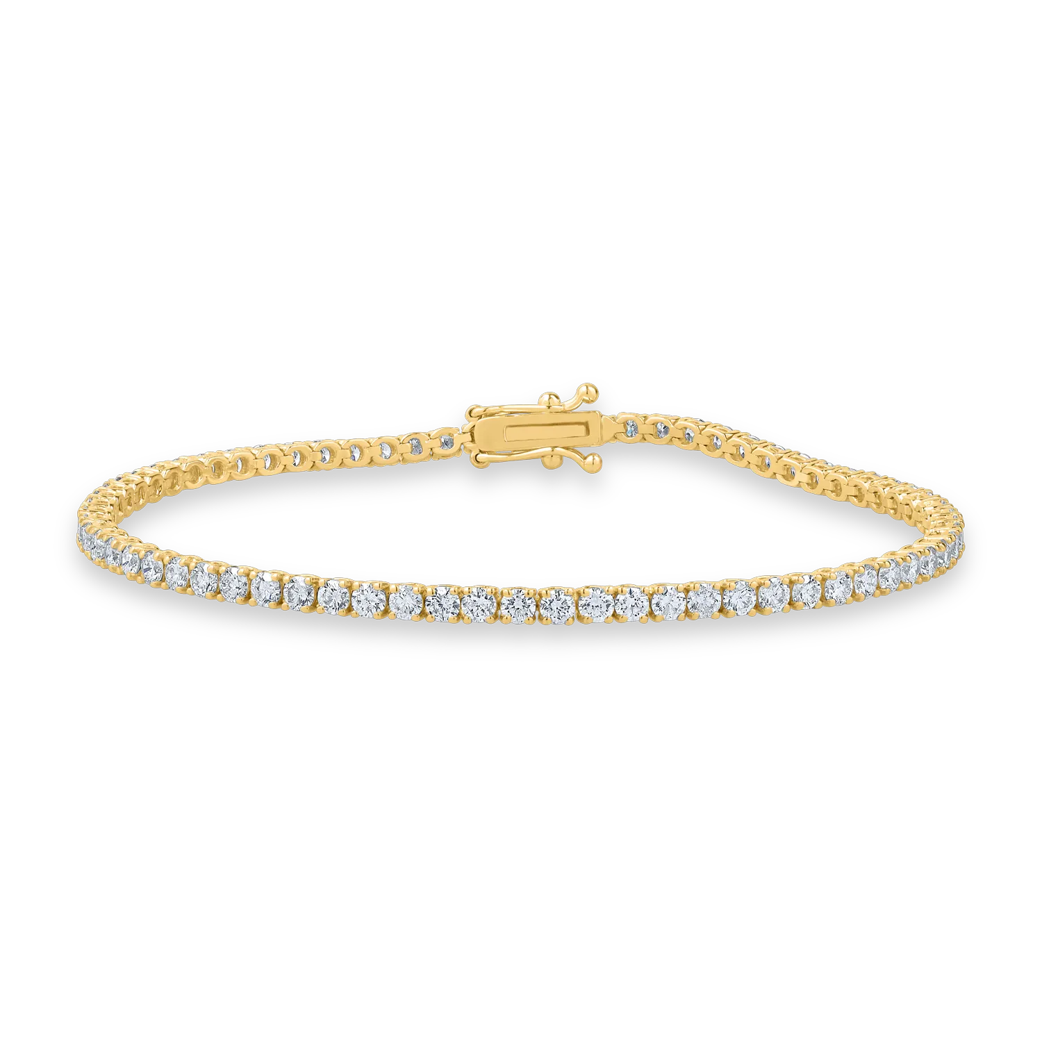 Yellow gold tennis bracelet with 2ct diamonds
