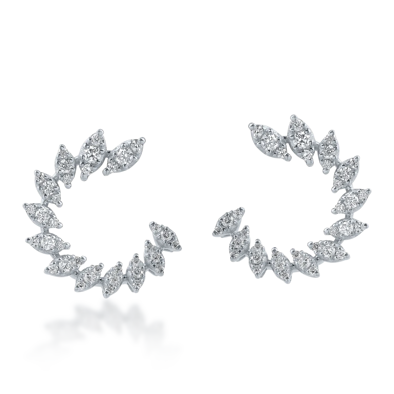 Cercei stud din aur alb cu diamante de 0.84ct-172152